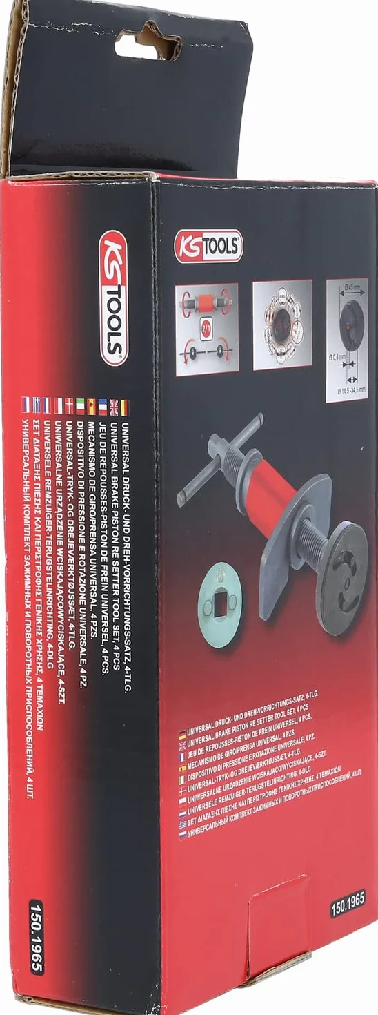 KS Tools 150.1965 Dispositivo di pressione e rotazione universale, 4 pz.