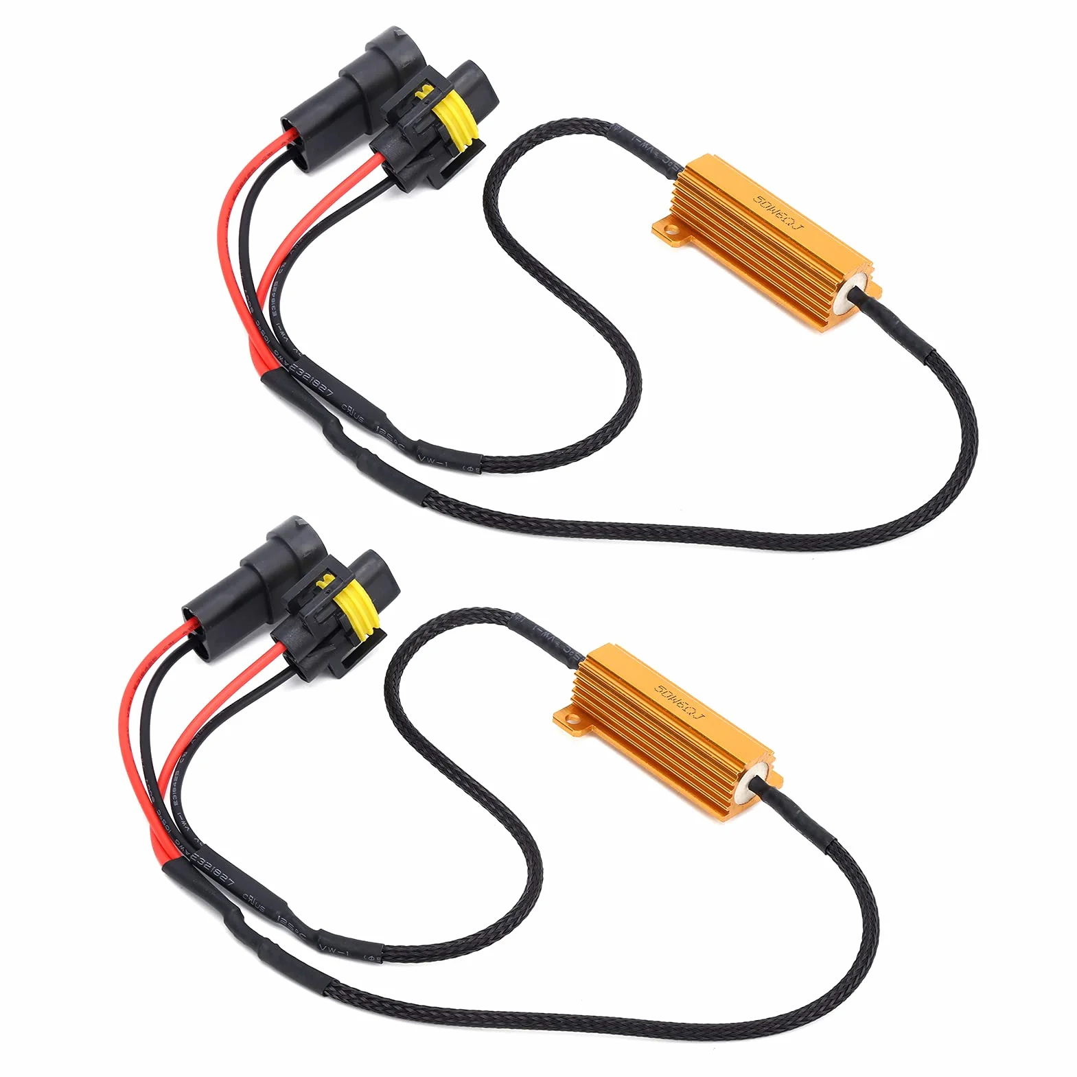 Adattatore Resistore di Carico LED 50W 6Ω per Indicatori di Direzione Fendinebbia, Cancellatore di Errori per Fari Auto, Adatto per H11 880 881, 2 Pezzi in Metallo