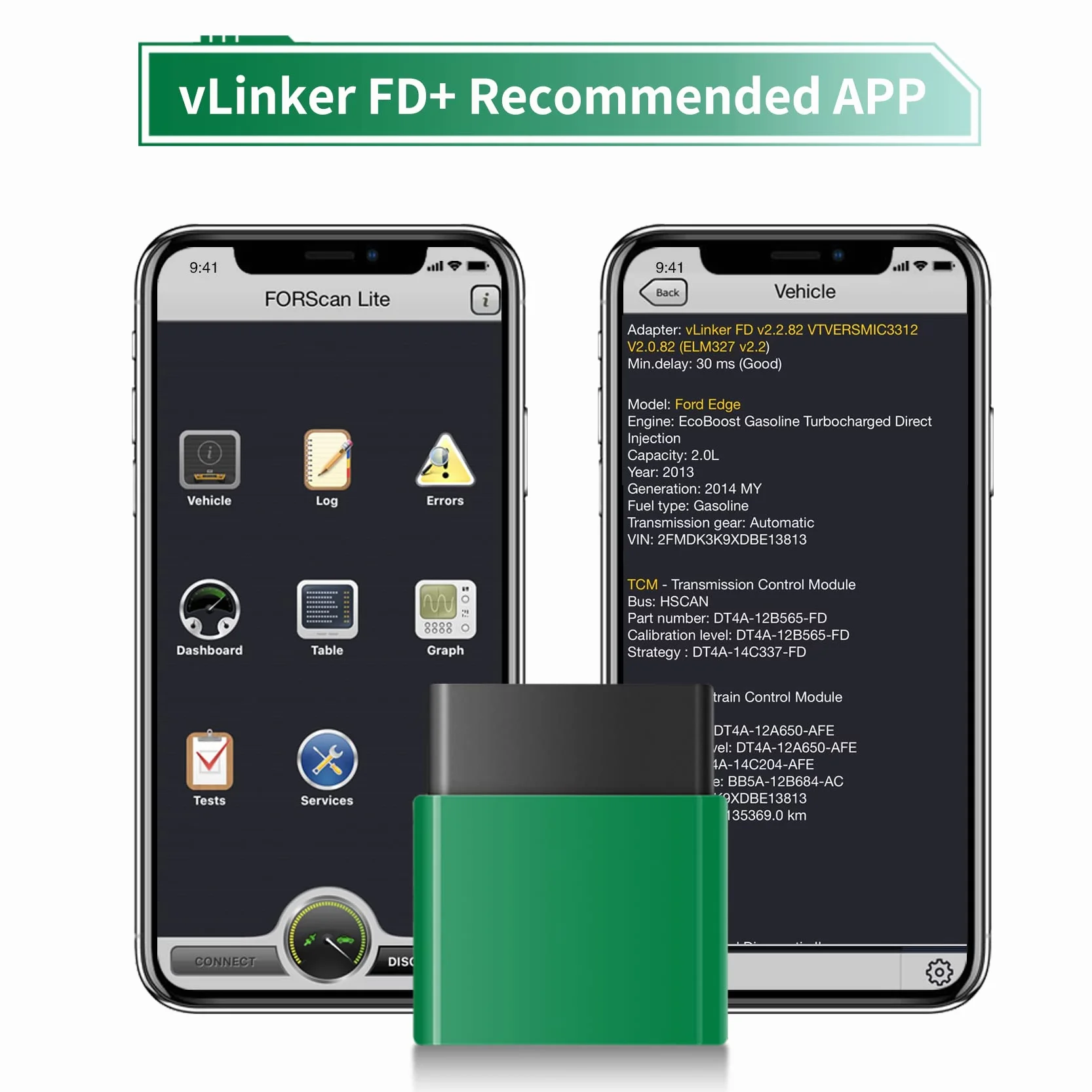 vLinker FD+ OBD2 Bluetooth Scanner Diagnostic Code Reader for iOS Android Windows FORScan