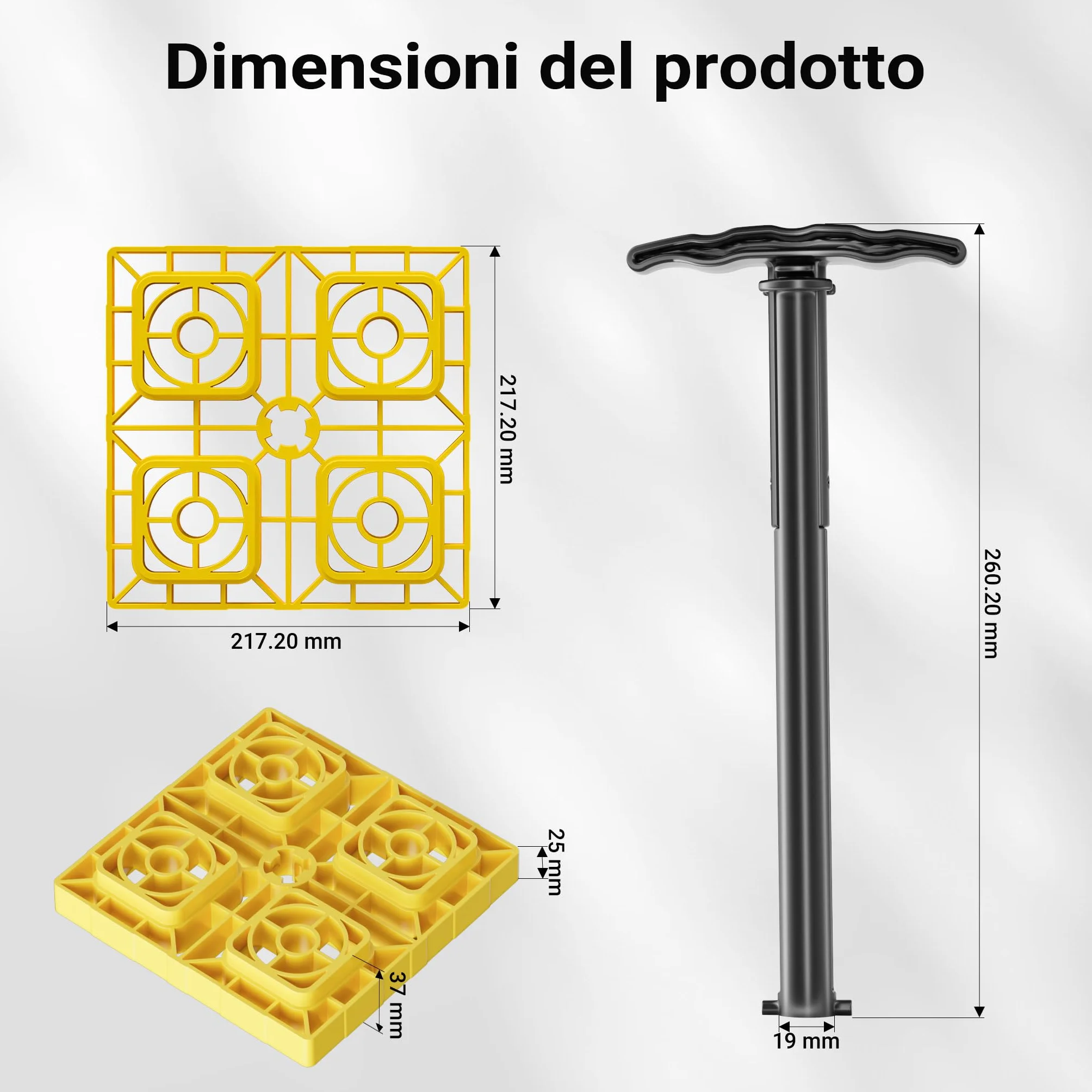Wiltec Piastre di appoggio, Set 10 pedane di livellamento, Portata 13,5 t, impilabili, Altezza 11,4 cm, per Camper