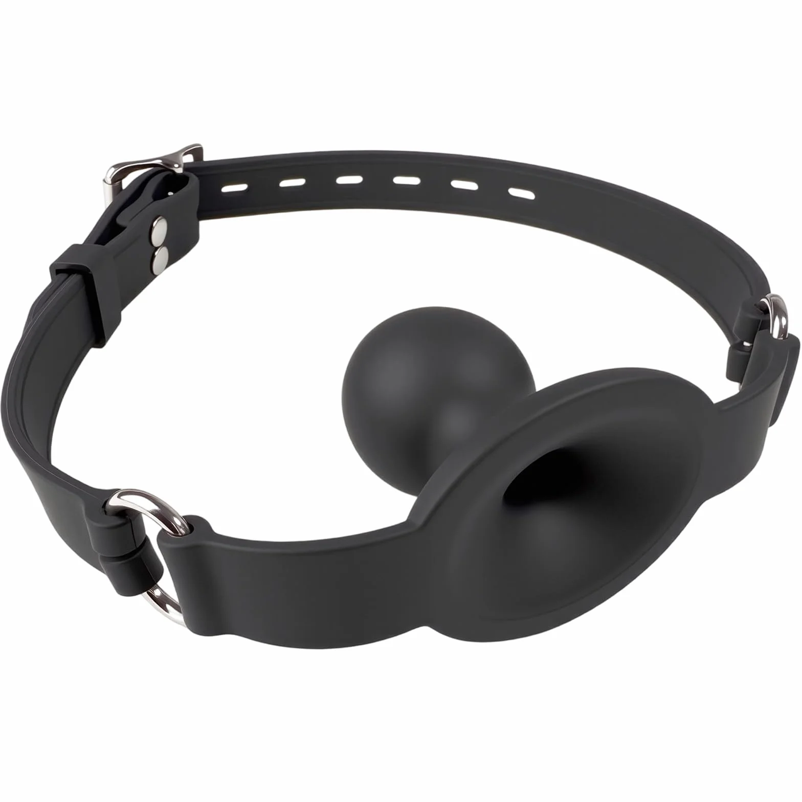 Bocca Ball Gag Silicone SM Sex Toy Regolabile Bavaglio Traspirante per Bondage Coppie Adulti (Ø3,45 cm)