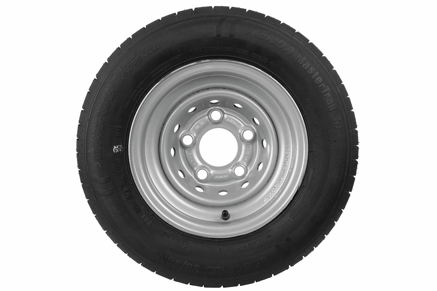 Kenda Ruota Completa per rimorchio 195/55 R10C Rinforzata 750 kg Cerchio Acciaio 6Jx10 5x112 ET-4 Pneumatico MasterTrail 3G
