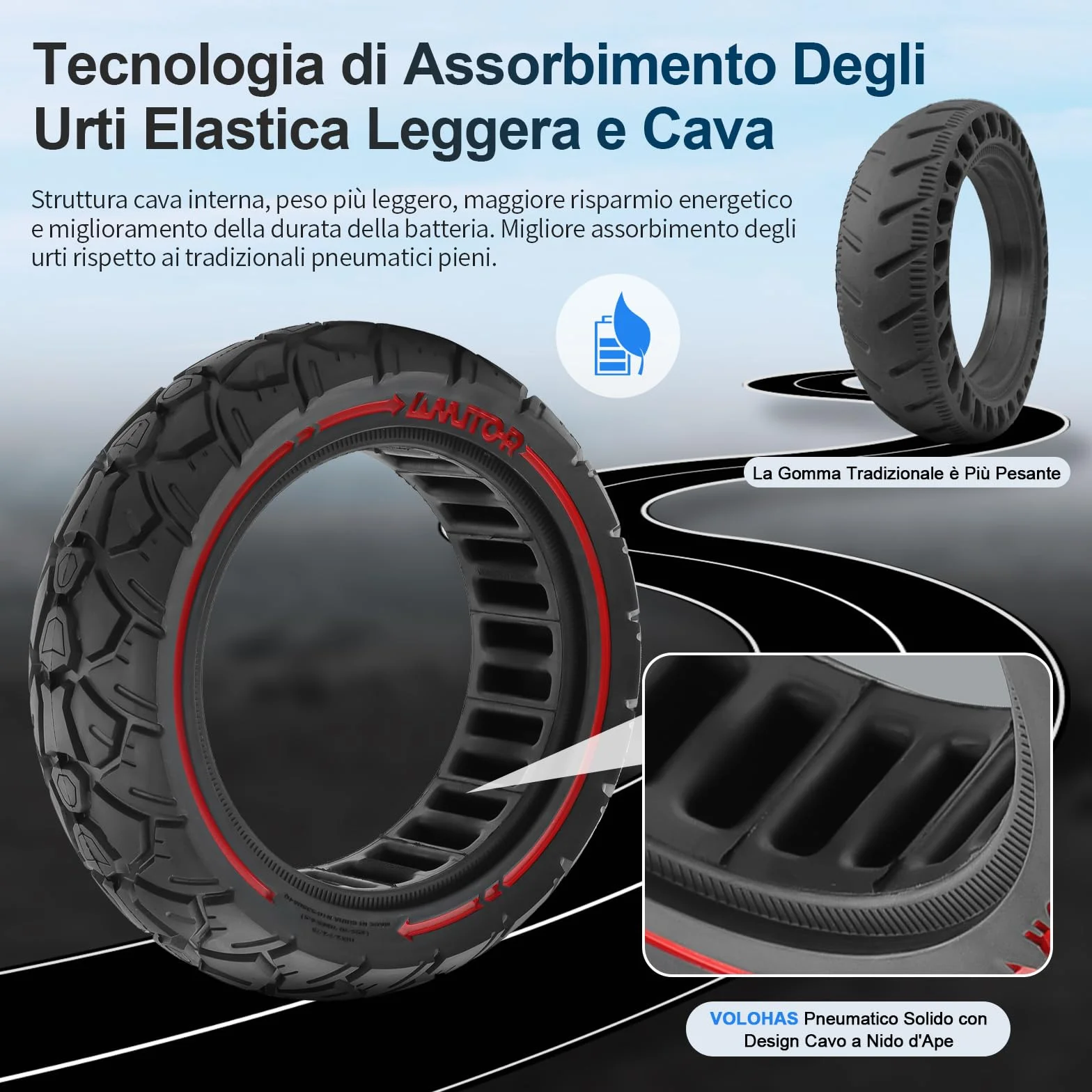 10x2,7-2,75 Pneumatici Solidi 10 Pollici 70/65-6,5 Pneumatici di Ricambio per Hitway H5/HB24/Hiboy/Smartgyro Speedway/Rockway/Crossover Speedway 5/Dualtron 3/Kugoo G-Booster/KuKirin G3 (2 PCS)