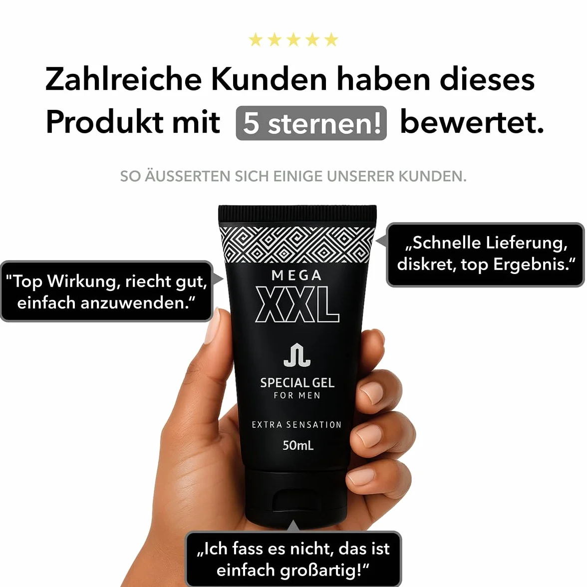 MEGA XXL Penis Gel 50 ml crema ingrandimento pene allungare più spesso lunghezza circonferenza stabilità cura intima uomini