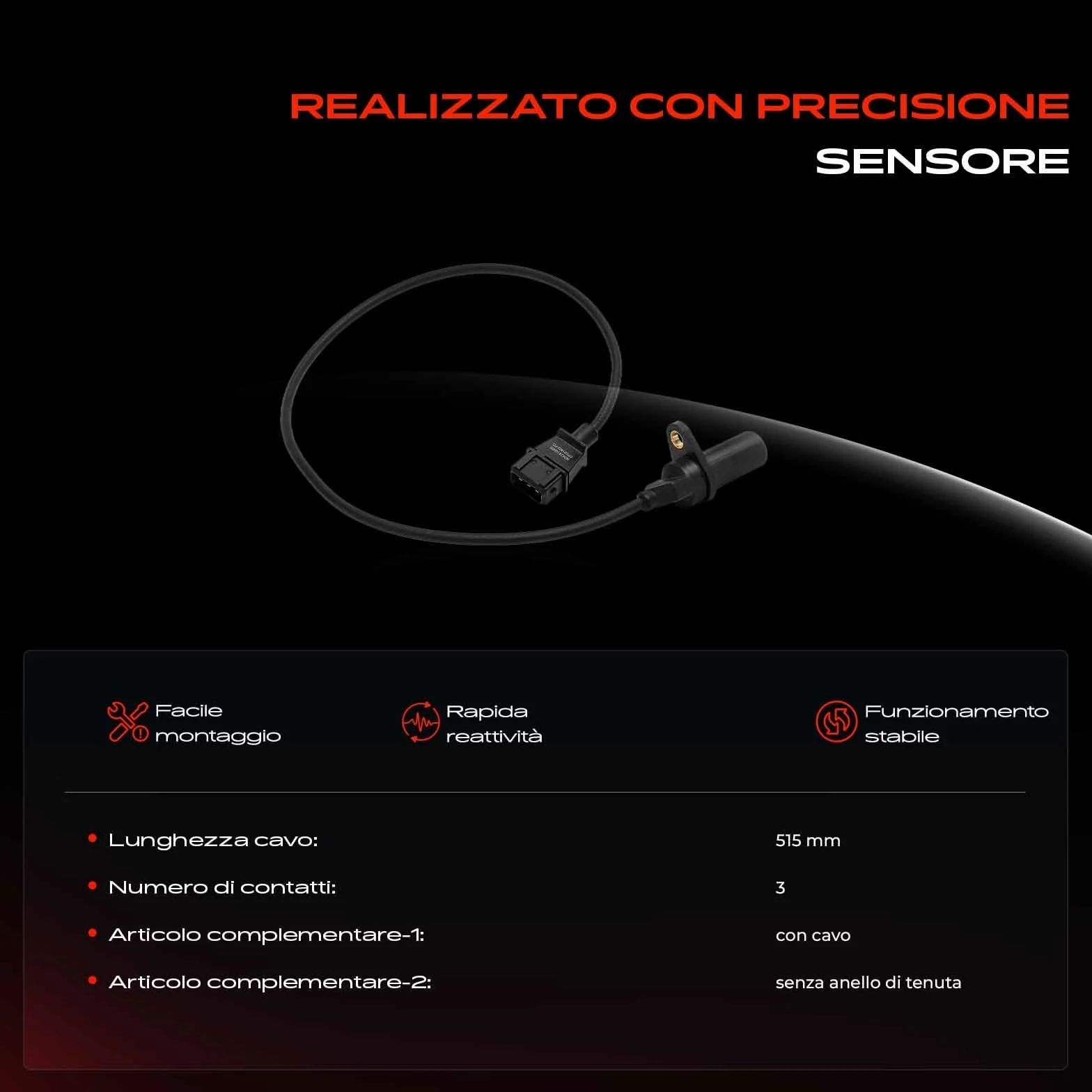 Frankberg Sensore dell'albero Motore 3-Poli Compatibile con Punto Furgone/Compatto 188 Strada Pick-up 178 278 Grande Punto 199 Doblo MPV 119 223 Palio Weekend 171 173 178 373 374 81402