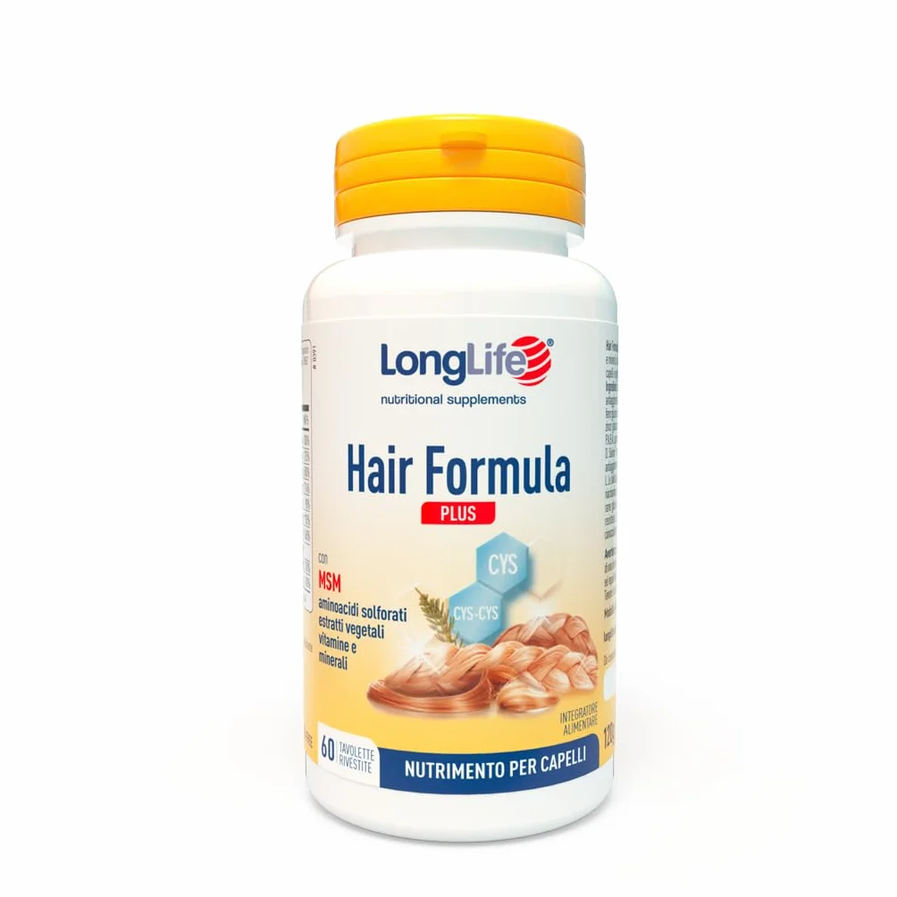 LongLife Hair Formula Plus Integratore Capelli MSM Biotina Vitamine Minerali 60 Tavolette