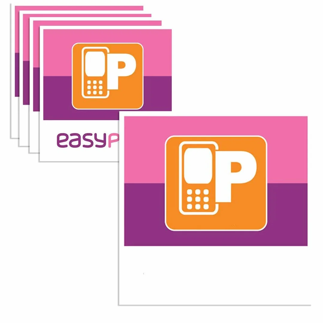 GXGM EASYPARK - 5 adesivi Easy Park Vignette APP, piccoli adesivi per auto (6 x 6 cm, protezione UV, rimovibili, made in Germany