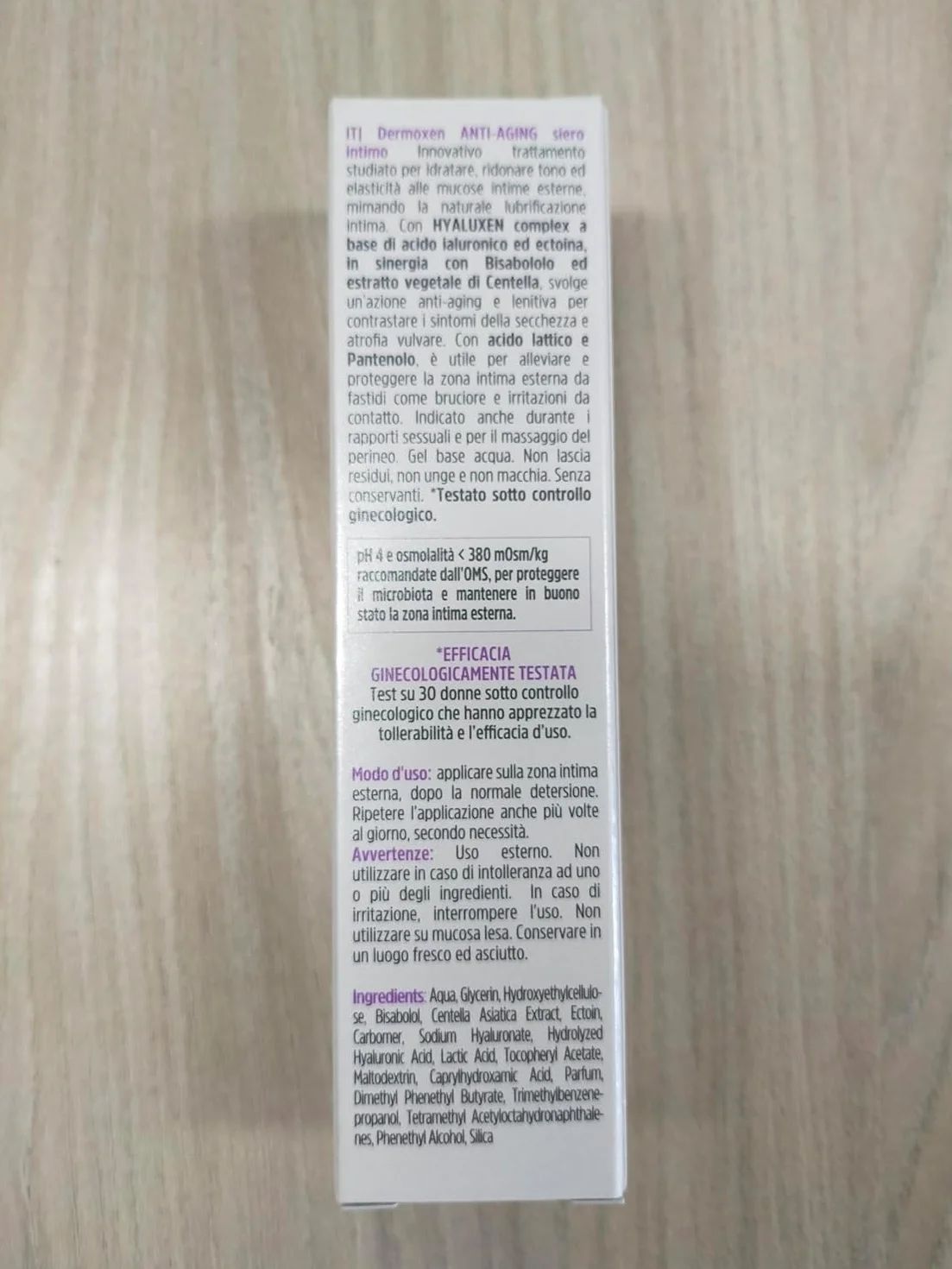 DERMOXEN Gel Intimo con Acido Ialuronico e Acido Lattico 30ml Idratante Lenitivo Antiage