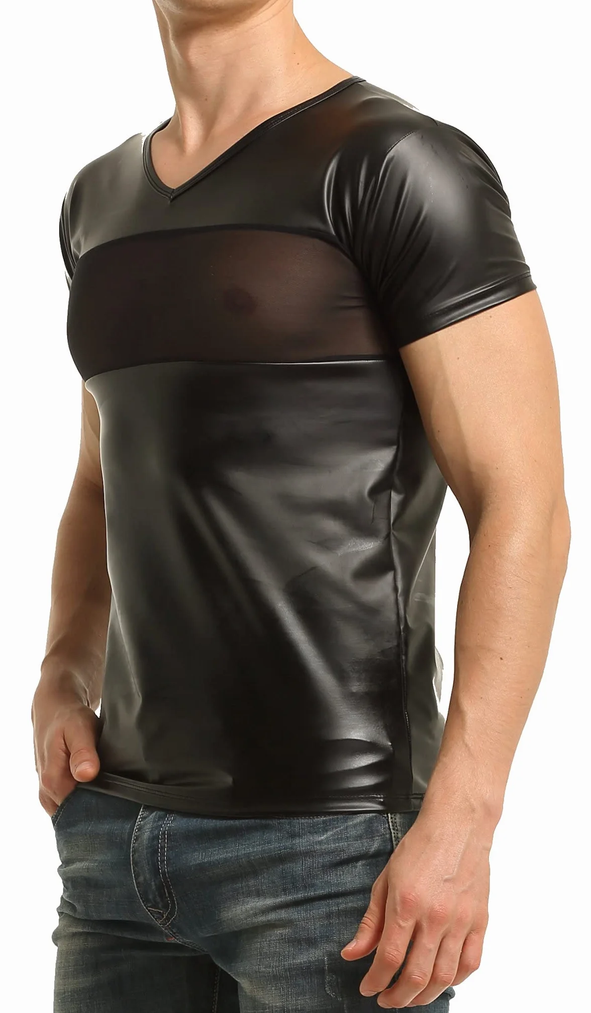 Maglietta lattice uomo con inserto rete