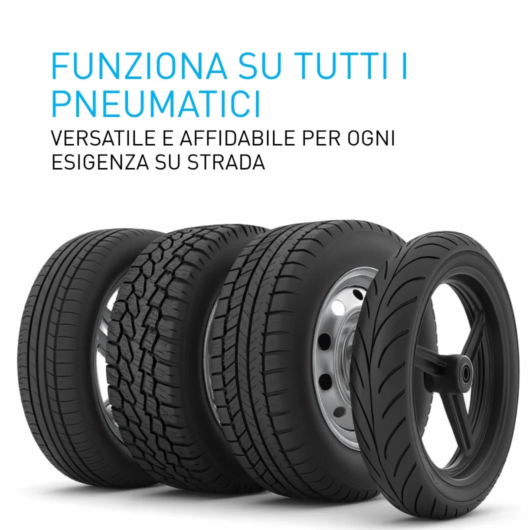 Fix&Go AIR Kit Riparazione Pneumatici Auto Compressore Aria Portatile 12V, Gonfiaggio e Ripara Gomme Forate, Sigillante Ecologico Safe TPMS