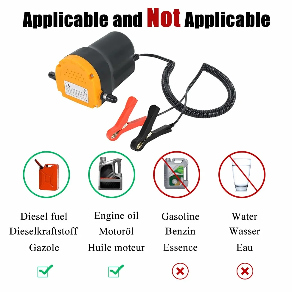 Pompa Diesel 12V 80W Estrattore del Cambio Olio Pompa Carburante Trasferimento