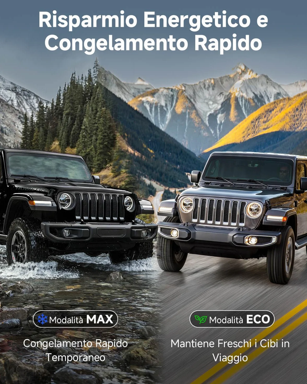 AAOBOSI Frigo Portatile Doppia Zona 75L, Scocca Acciaio Inox & Interno in Alluminio Stampato, 12/24V & 100-240V, Frigo Da Campeggio APP Controllo,Frigorifero Per Auto, Camper，Nautica. Contenitore