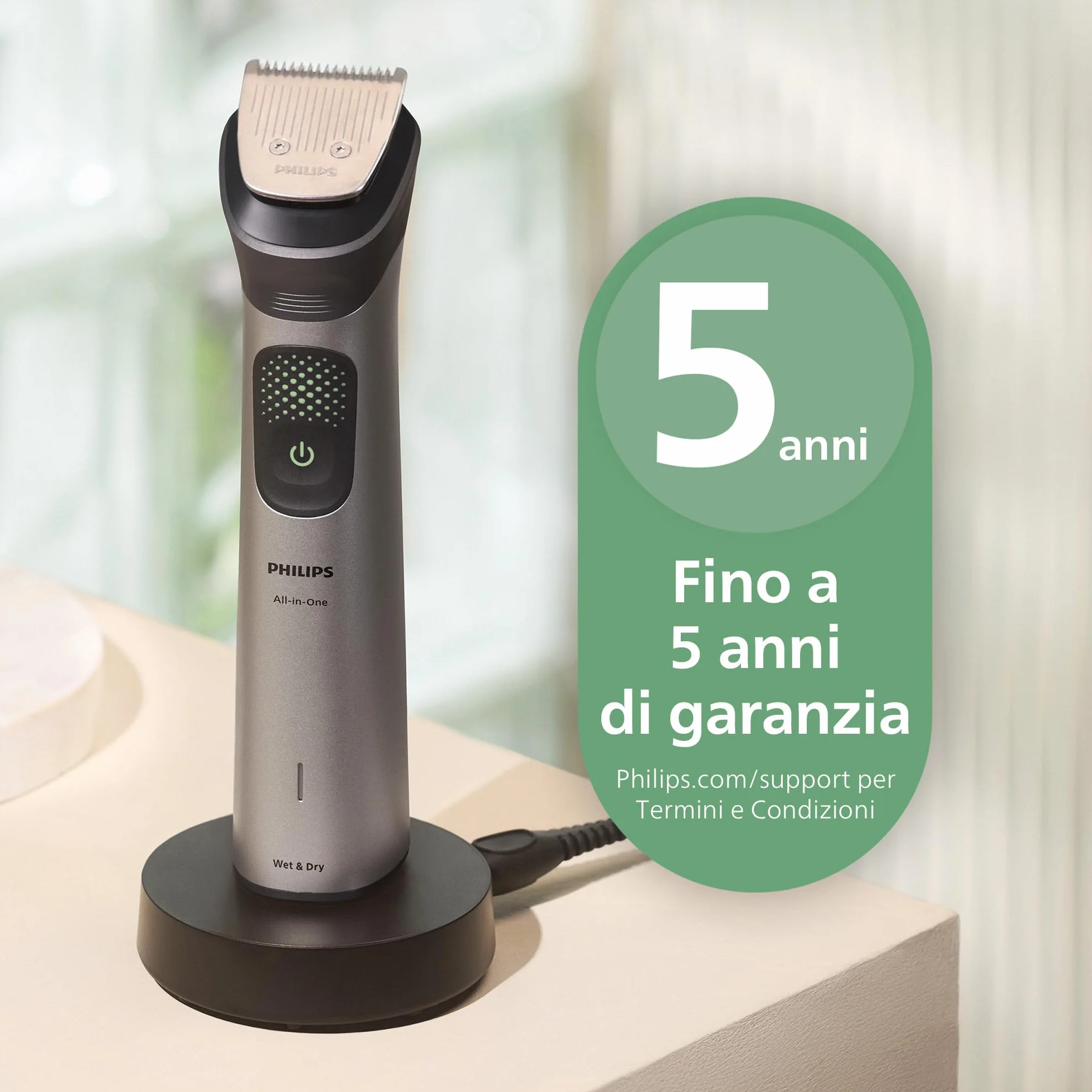 Philips Serie 9000 Multigroom 19 w 1 MG9556/15 - OneBlade Trymer do twarzy, głowy i ciała, 27 ustawień długości (0,2-20 mm)