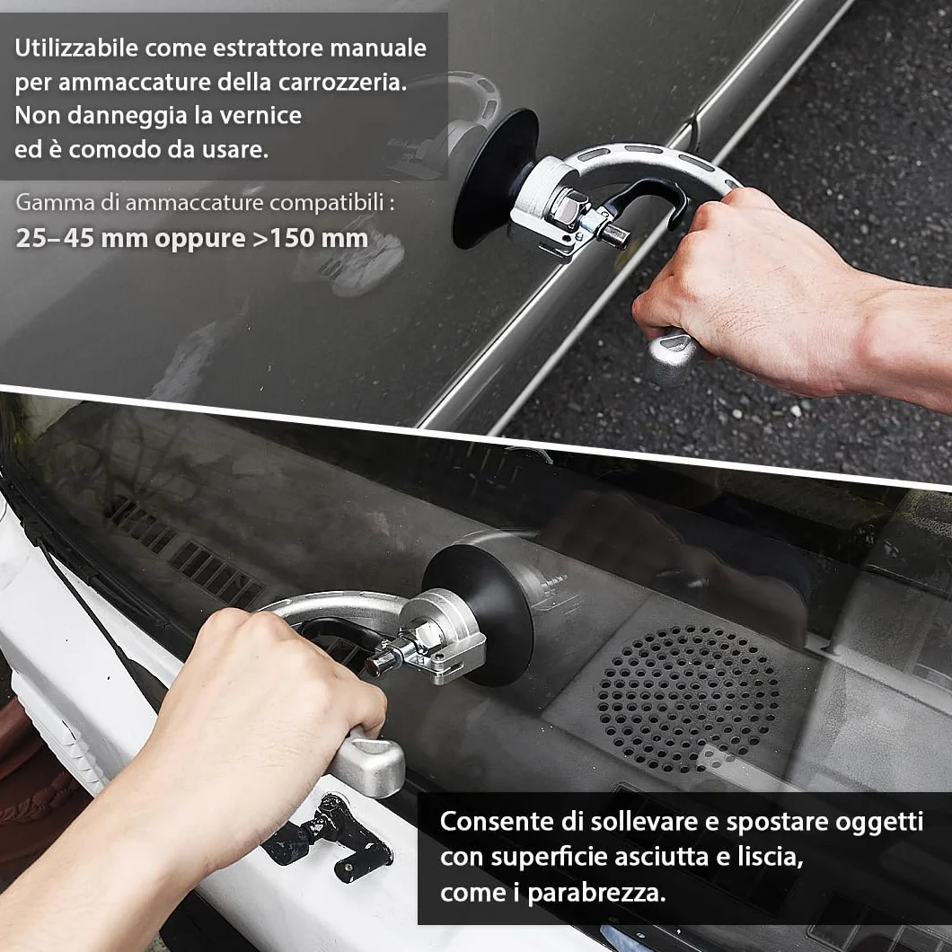 FIRSTINFO A1504A | Tira bolli in alluminio con ventosa potente da 75 mm – Rimozione ammaccature senza verniciatura