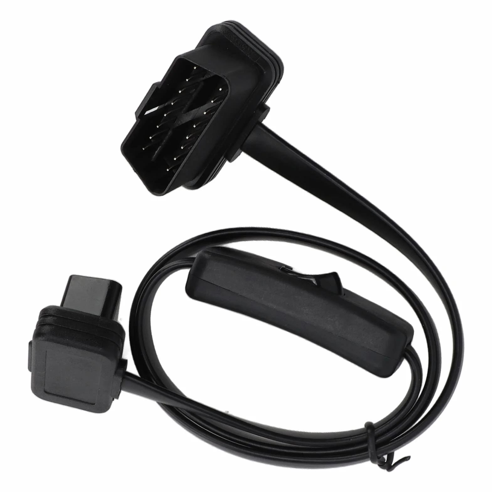 Cavo di Prolunga OBD2 Nero 16 Pin Maschio con Interruttore Connettore Adattatore Diagnostico