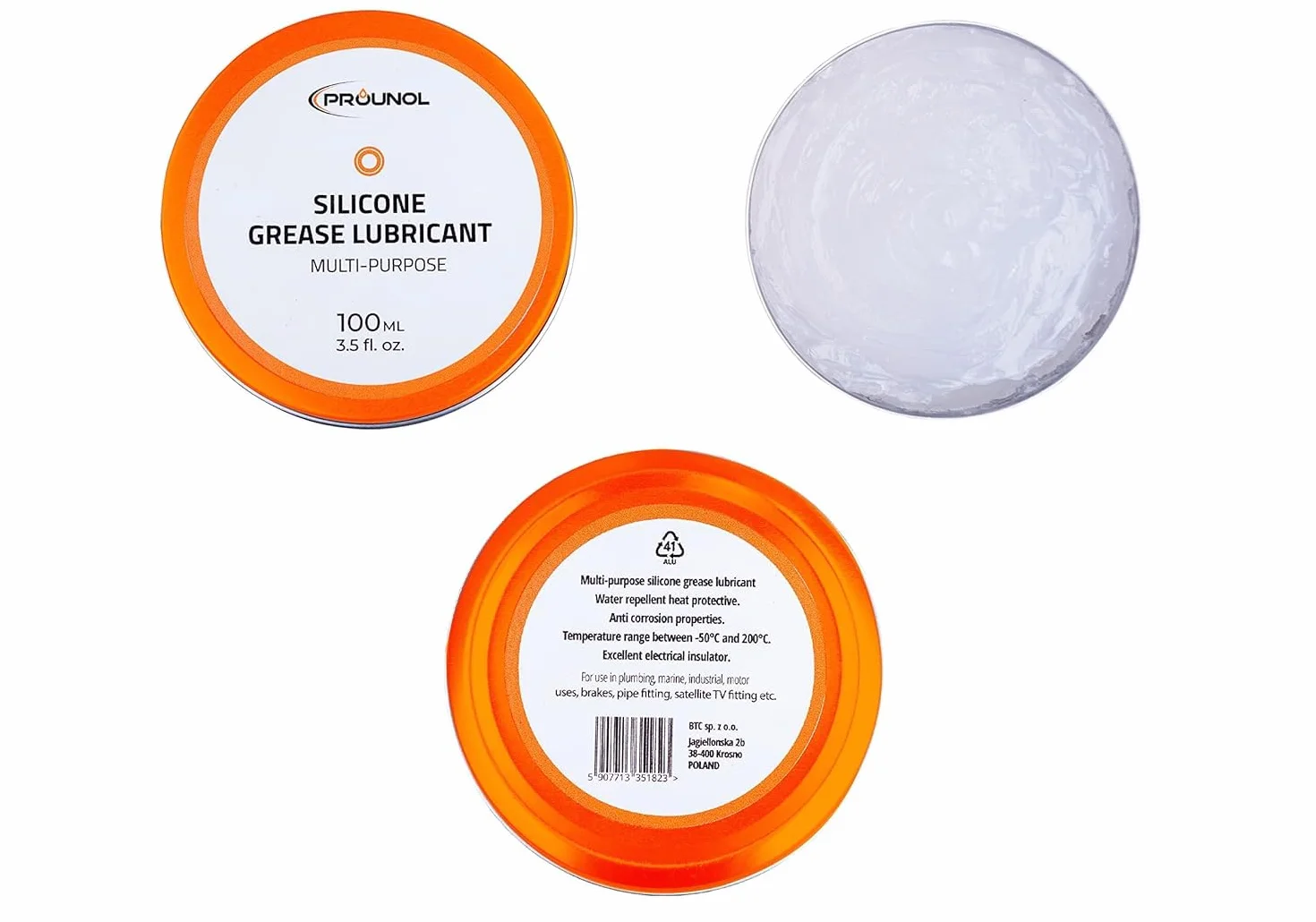 Prounol Grasso al Silicone 100 ml - Grasso Siliconico Multiuso - Pasta Dielettrica - Grasso Lubrificante per Gomma HT Impermeabile - per Guarnizioni auto, Oring, Isolante Elettrico