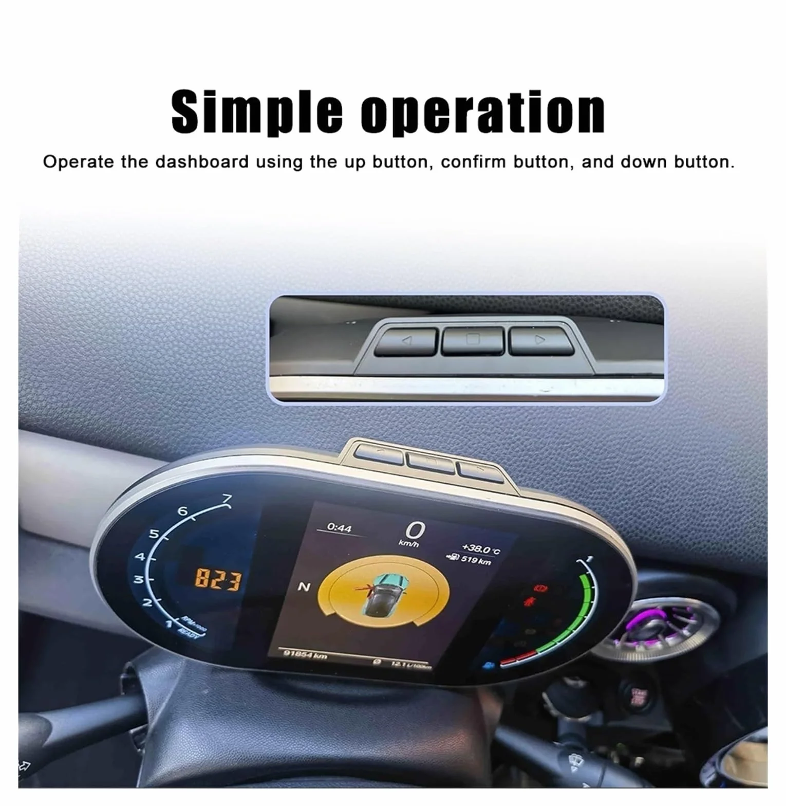 Cruscotto digitale compatibile con BMW Mini Serie F F54 F55 F56 F57 F60 2014-2023 Tachimetro LCD Cluster Pannello strumenti