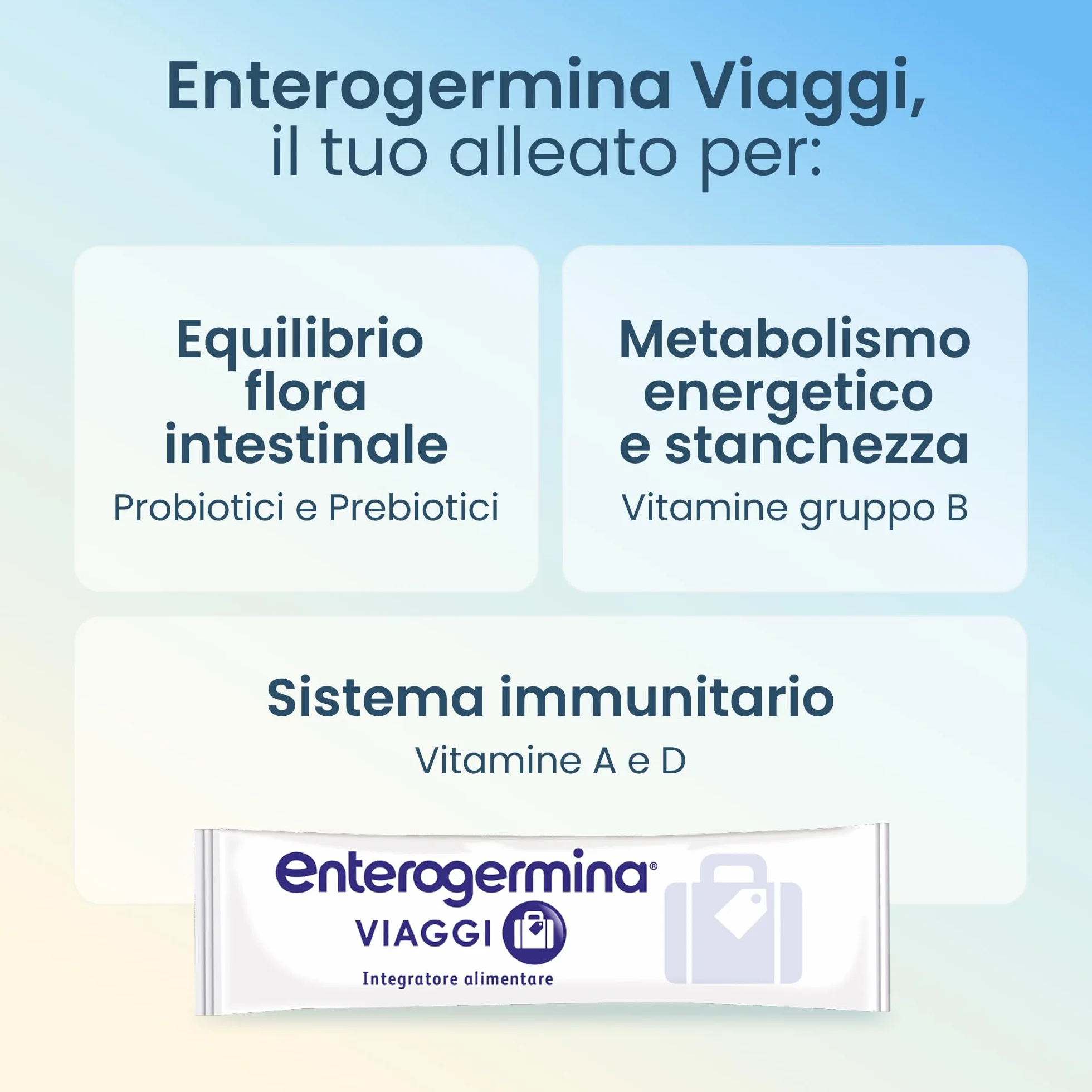 Enterogermina Viaggi Probiotici Vitamina B12 D Integratore Flora Intestinale 24 Bustine Fragola