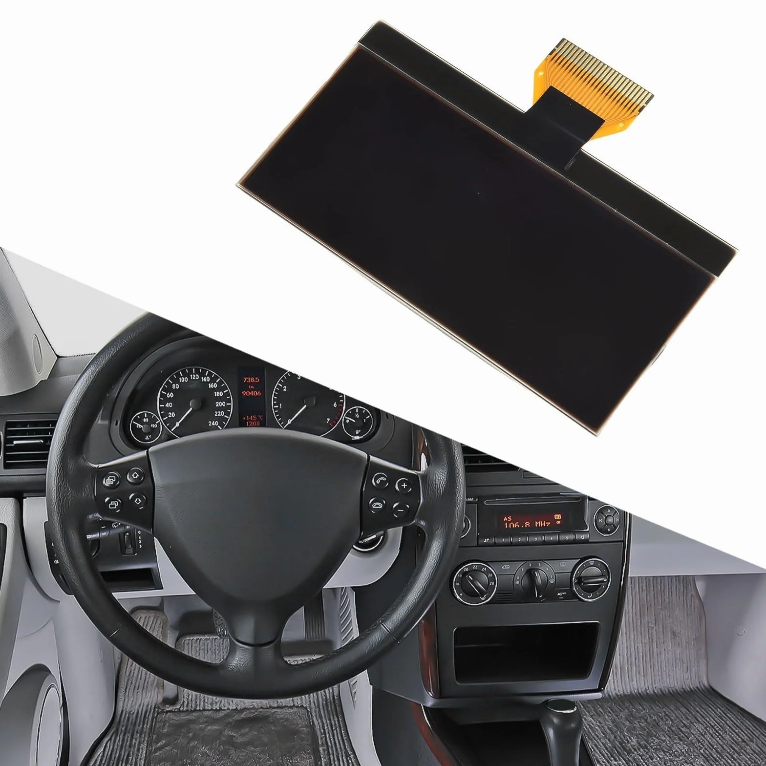 Display LCD per Mercedes Classe A/B, schermo ricambio cruscotto, anti-corrosione, resistente all'usura