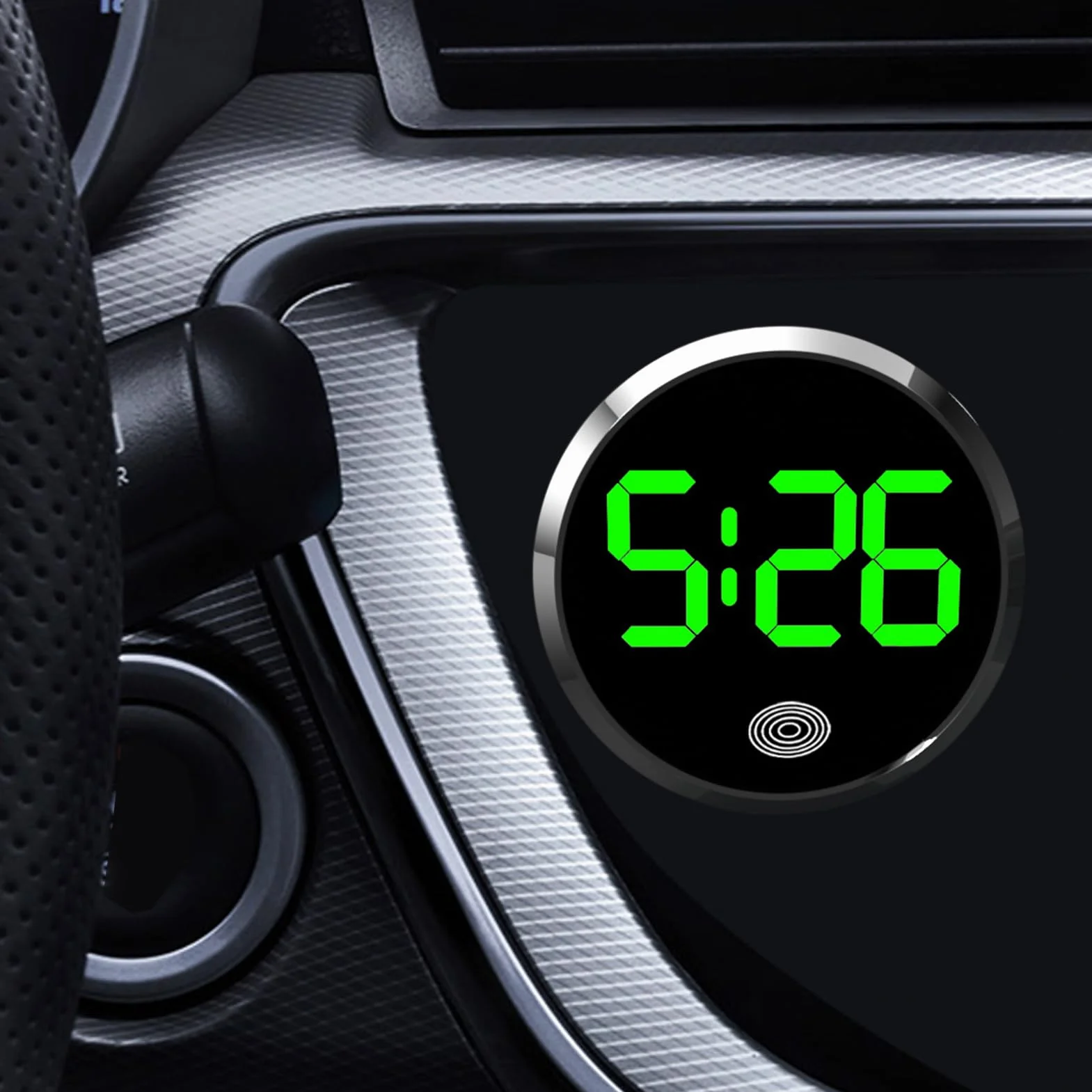 Orologio Digitale da Cruscotto Touch Screen LED a Batteria Portatile per Auto Camper Camion