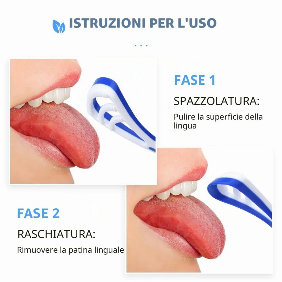 Y-Kelin Raschia Lingua 3 Colori Confezione 3 Confezioni Pulisci Lingua Nettalingua Spazzolino Lingua