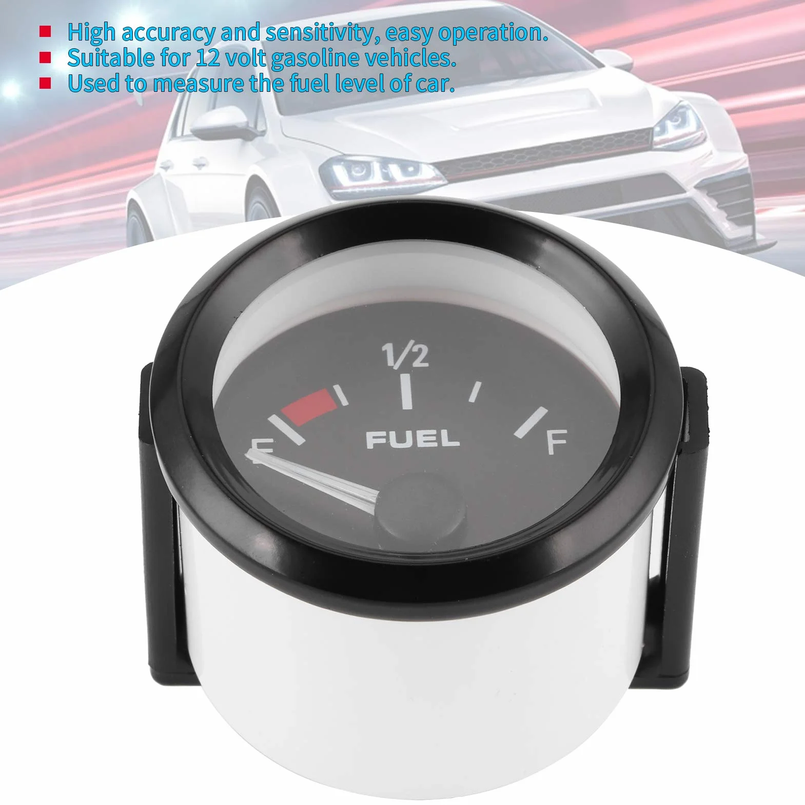 Indicatore del Livello del Carburante 2 Pollici Display Luce Bianca Sensore Galleggiamento Universale 12 V Benzina