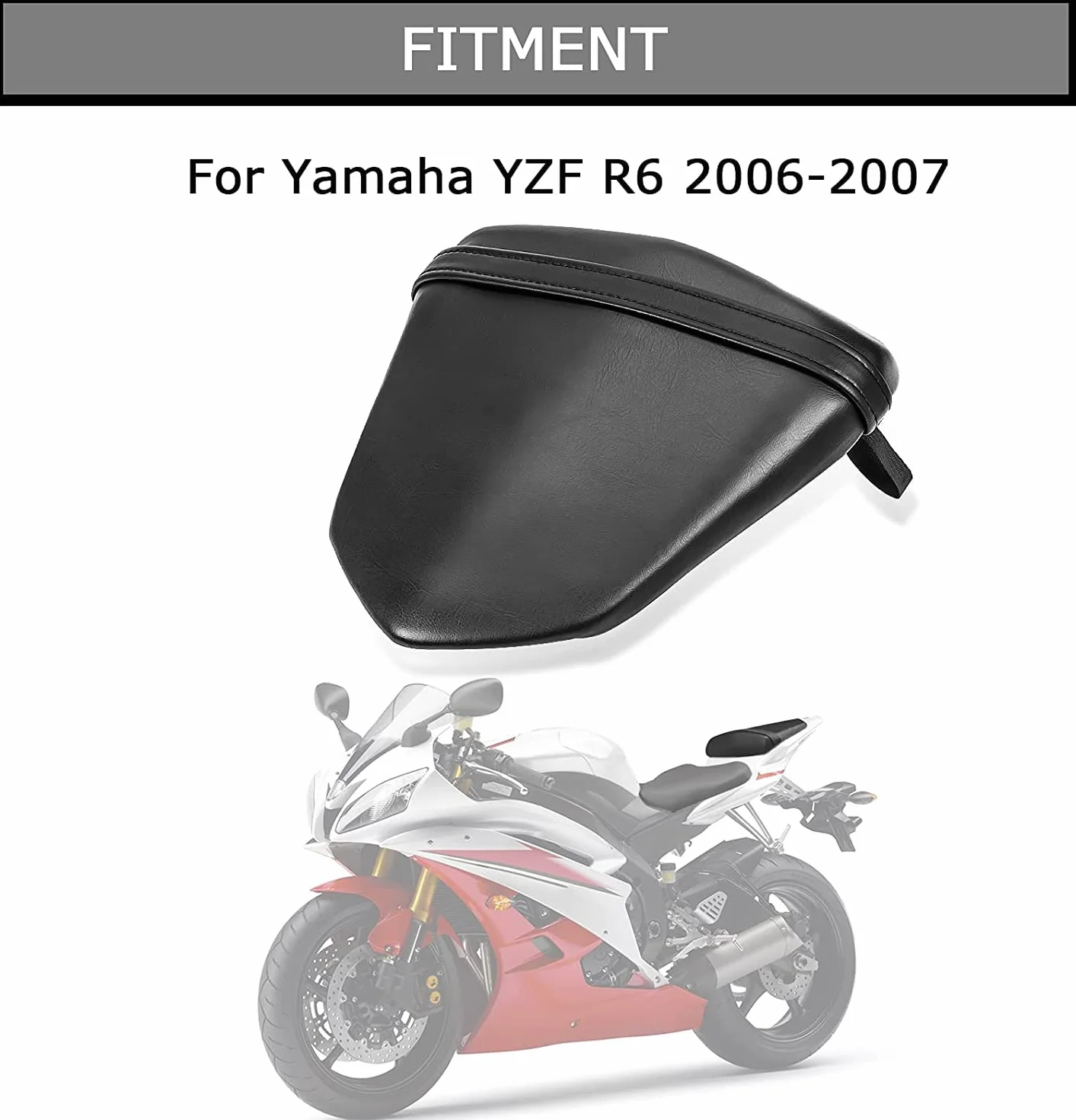 Motocicletta Morbido Cuscino posteriore Sedile Posteriore Sedile del Passeggero per Yamaha YZF R6 2006-2007