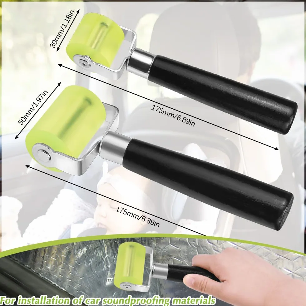 2Pz Rullo Insonorizzato Auto Suono Deadening in Gomma Veicolo Auto Sound Deadener Applicazione Rolling Wheel Roller Professionale Auto Suono Deadener Gomma Silicone Auto Ruota Insonorizzata