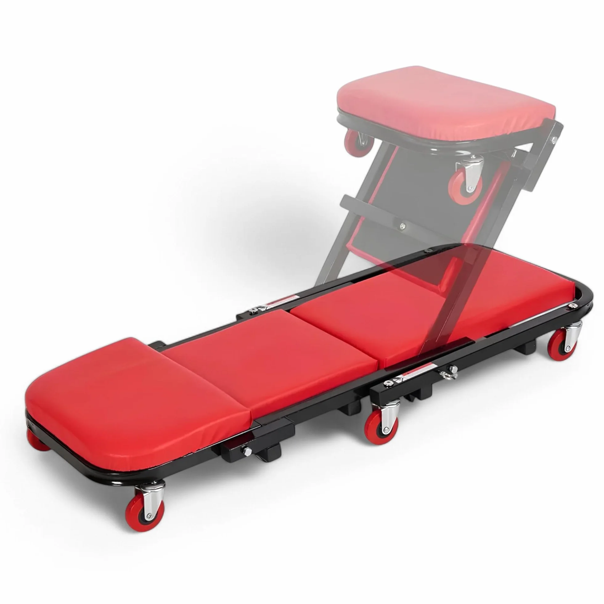 Lettino SOTTOAUTO Sgabello Carrello 2IN1 Officina Meccanico Riparazione Auto Manutenzione Professionale 90X41,5X12,5CM Portata 150KG