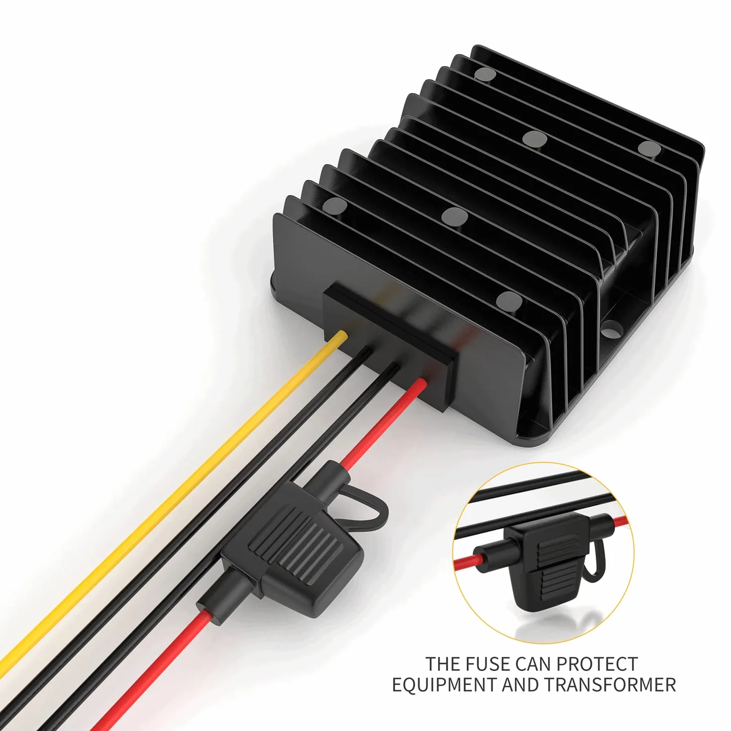 Trasformatore DC DC 12V a 24V 15A 360W Convertitore Step Up Impermeabile con Fusibile per Carrello a Motore