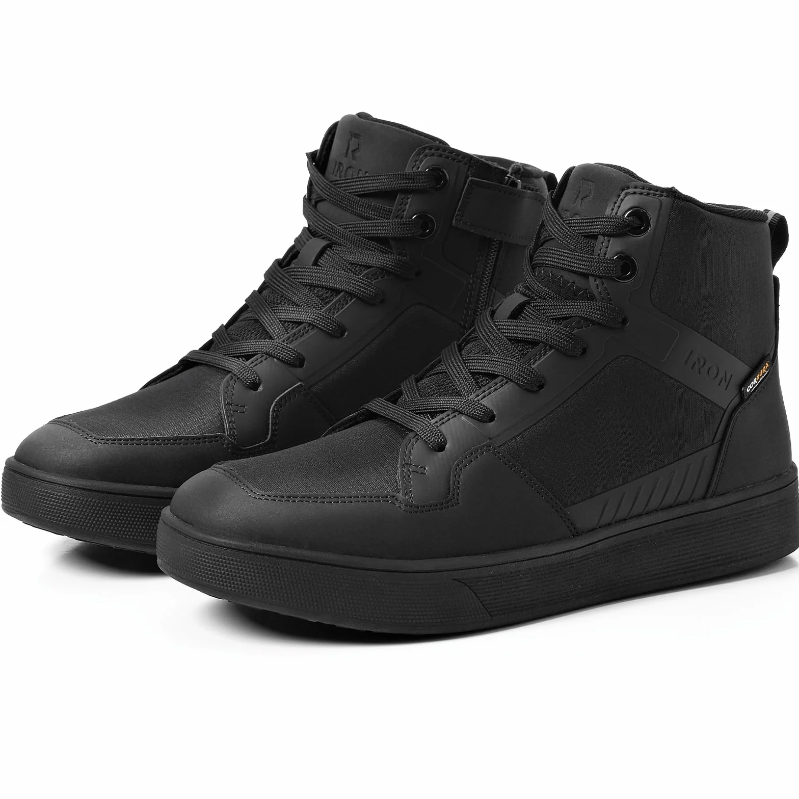 RIDEIRON Scarpe Moto Uomo Stivali Moto Normativa CE Adatti a Tutte Le Stagioni, Impermeabili Antiscivolo Traspiranti alla Moda e Comodi Nero