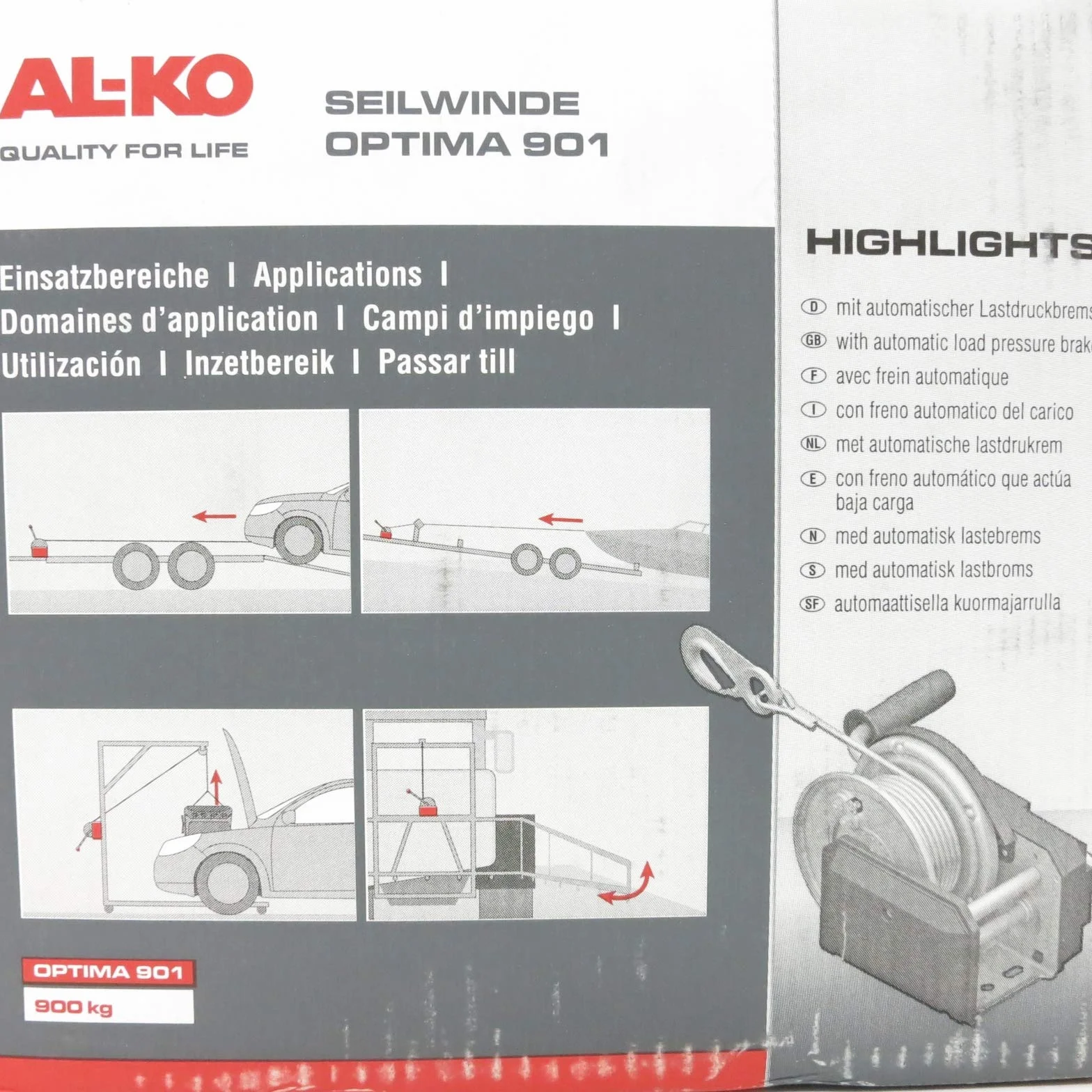 AL-KO Argano a fune freno Plus Tipo 901 Plus 900 kg
