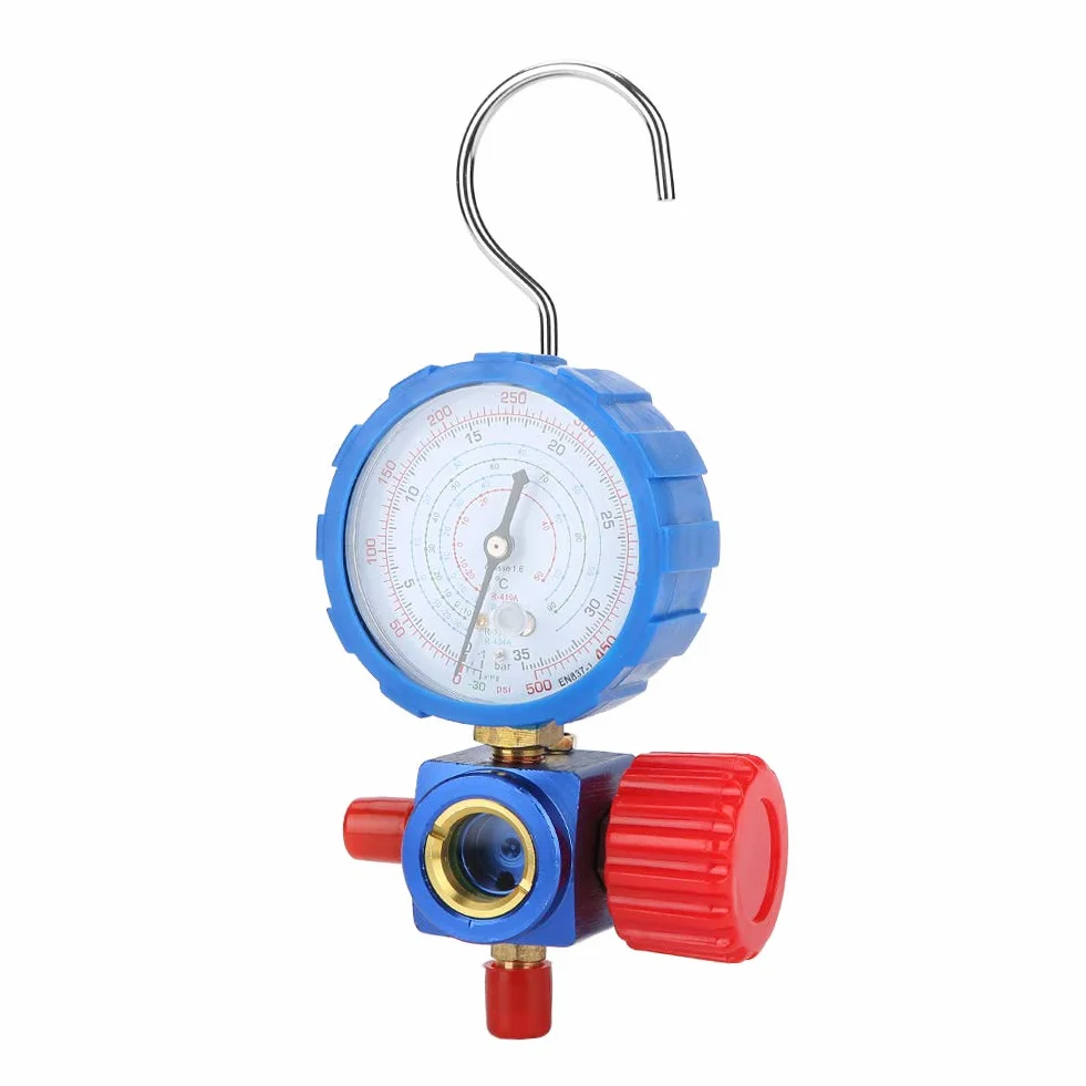 Manometro per Aria Condizionata R 410A Valvola Manometrica 500Psi con Specchio Visivo