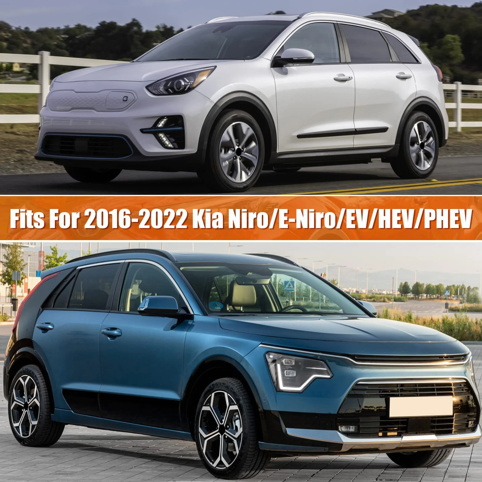 Telo Copriauto Compatibile con 2016-2022 Kia Niro/e-Niro/EV/HEV/PHEV, Copertura per Auto Impermeabile Traspirante Esterno Telo Copri con cerniera e fasce antivento protezione da neve pioggia polvere