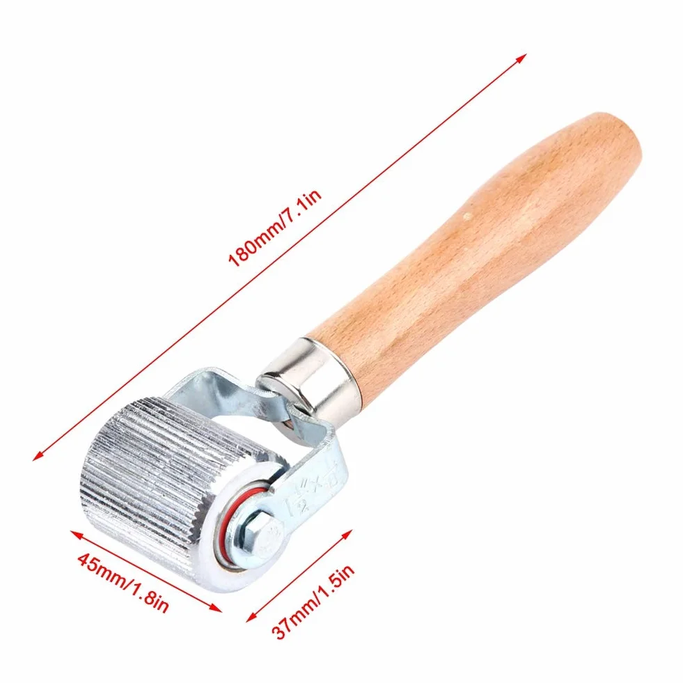 Strumento di Riparazione della Gomma della Toppa, Strumento di Riparazione del Rullo Cuscinetto a Sfera della Cucitrice della Riparazione Toppa della Gomma della Maniglia Legno della Ruot(L)