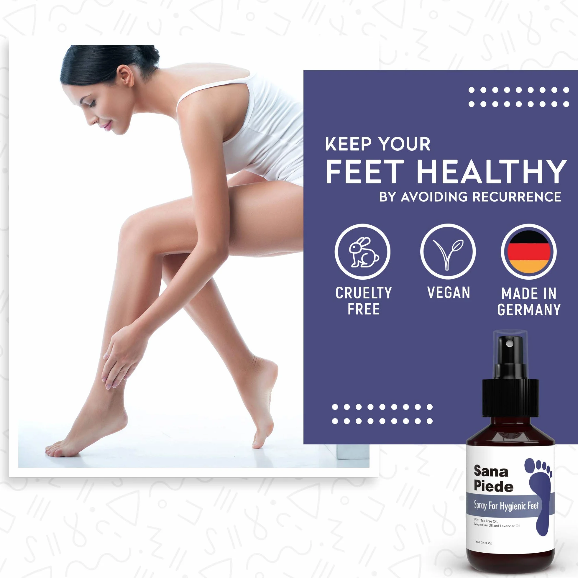 Anti Vesciche Spray 100ml Alternativa a Cerotti Vesciche Efficace Contro Vesciche Piedi Olio di Lavanda