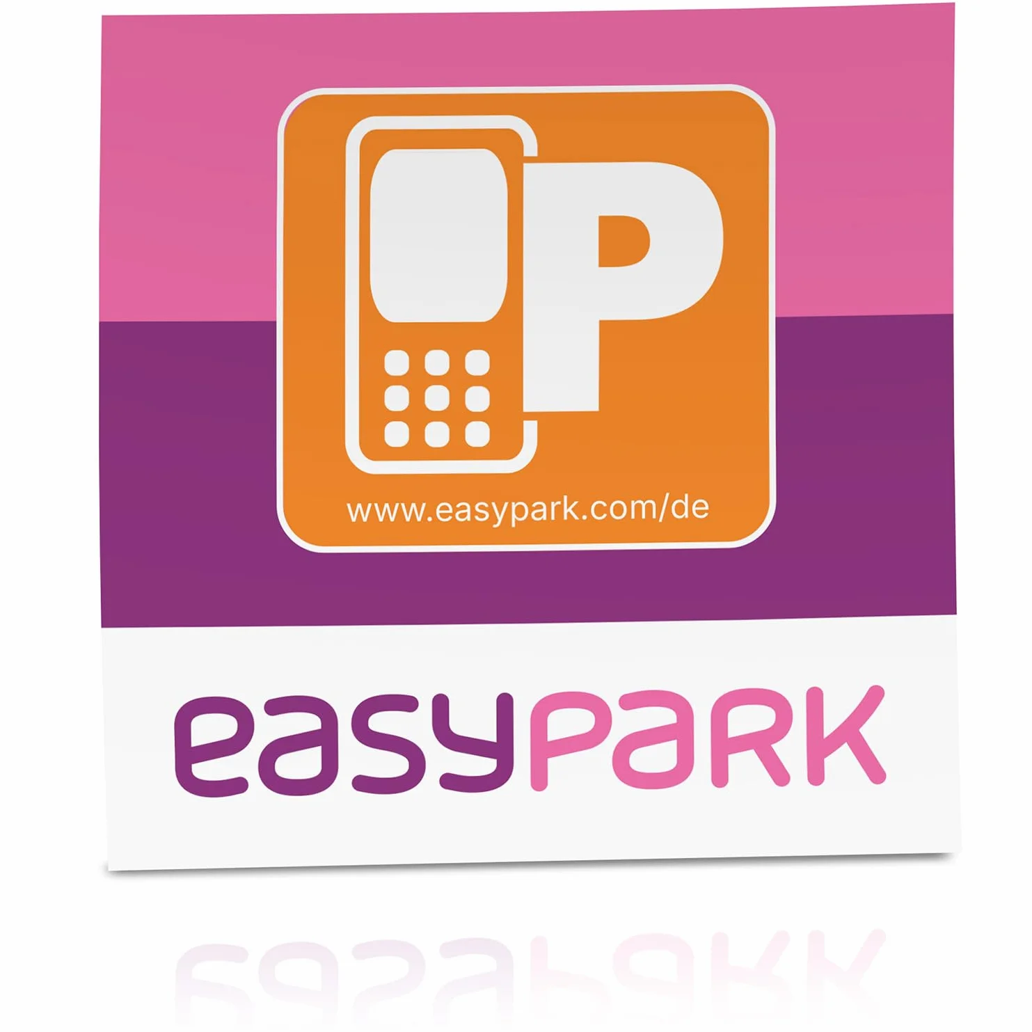 3X Adesivo EASYPARK Easy Park Vignetta APP Sticker per parabrezza piccolo, biglietto auto per parcheggio (6 x 6 cm, protezione UV, rimovibile, prodotto in Germania)