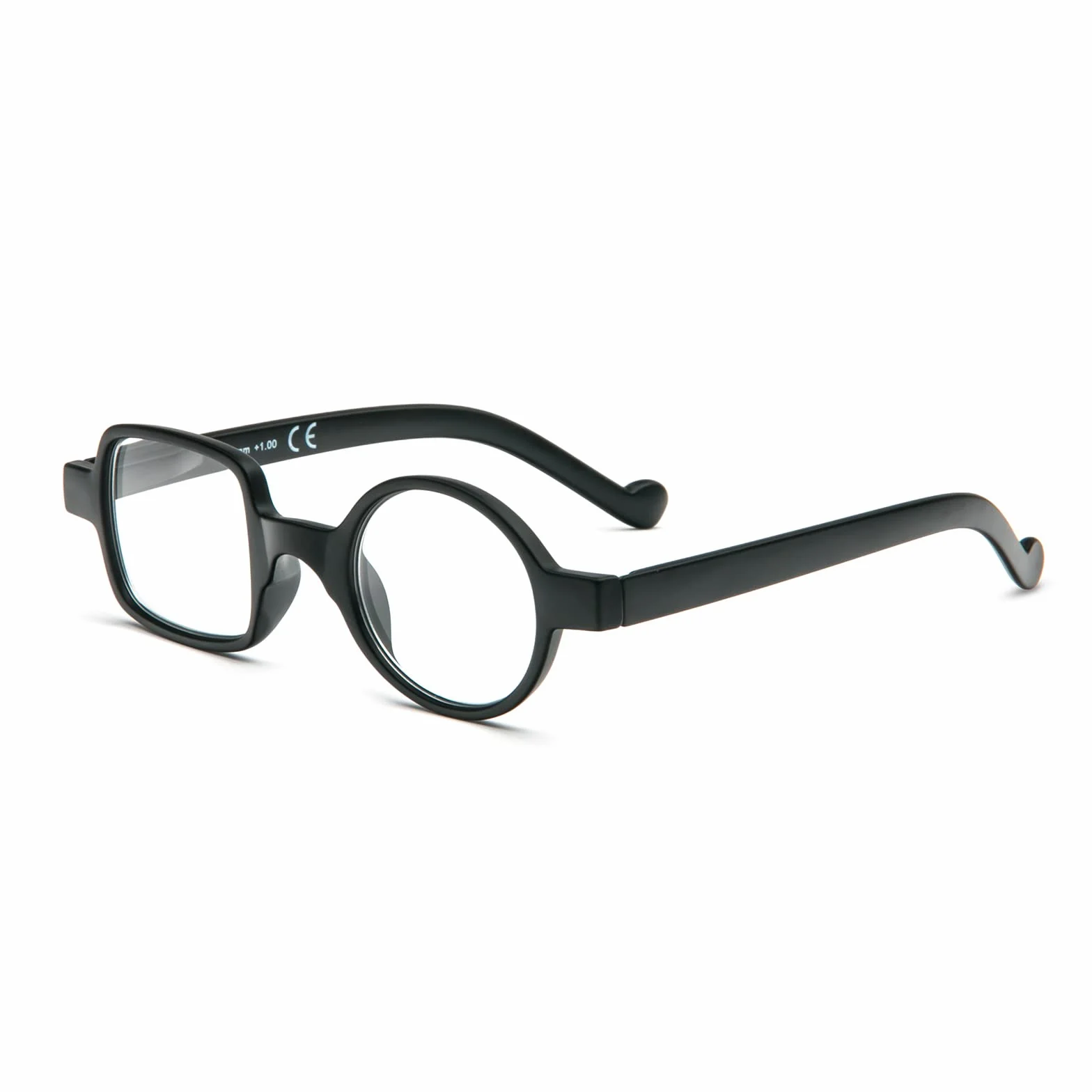 Occhiali da Lettura Rotondi Quadrati Anti Luce Blu Cerniera a Molla Uomo Donne 1.0 1.5 2.0 2.5 3.0 3.5 Nero 3.00