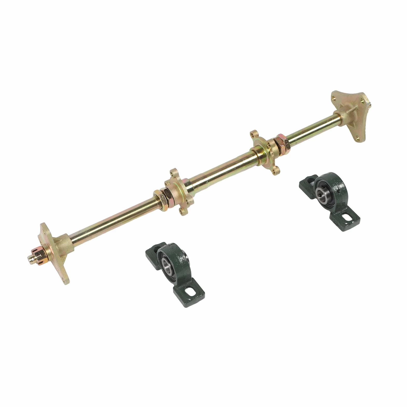 Fockety Kit Albero ASSE Posteriore da 24 Pollici, Kit di Montaggio ASSE Posteriore Go Kart ATV, Mozzi Antiurto in Metallo, Adatto per ATV 50-150CC Fai da Te, Quad, Drift Trike