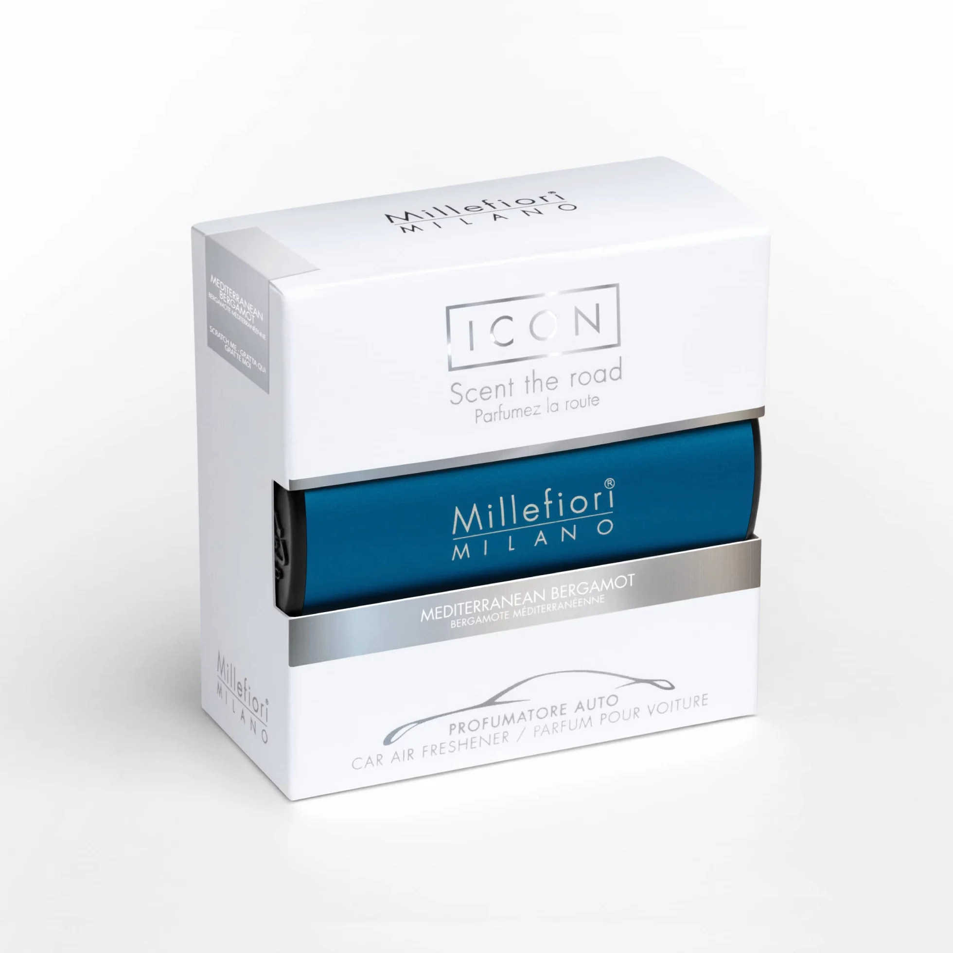 Millefiori Milano Icon Profumatore per Auto Classic Mediterranean Bergamot Fragranza Fresca Agrumata