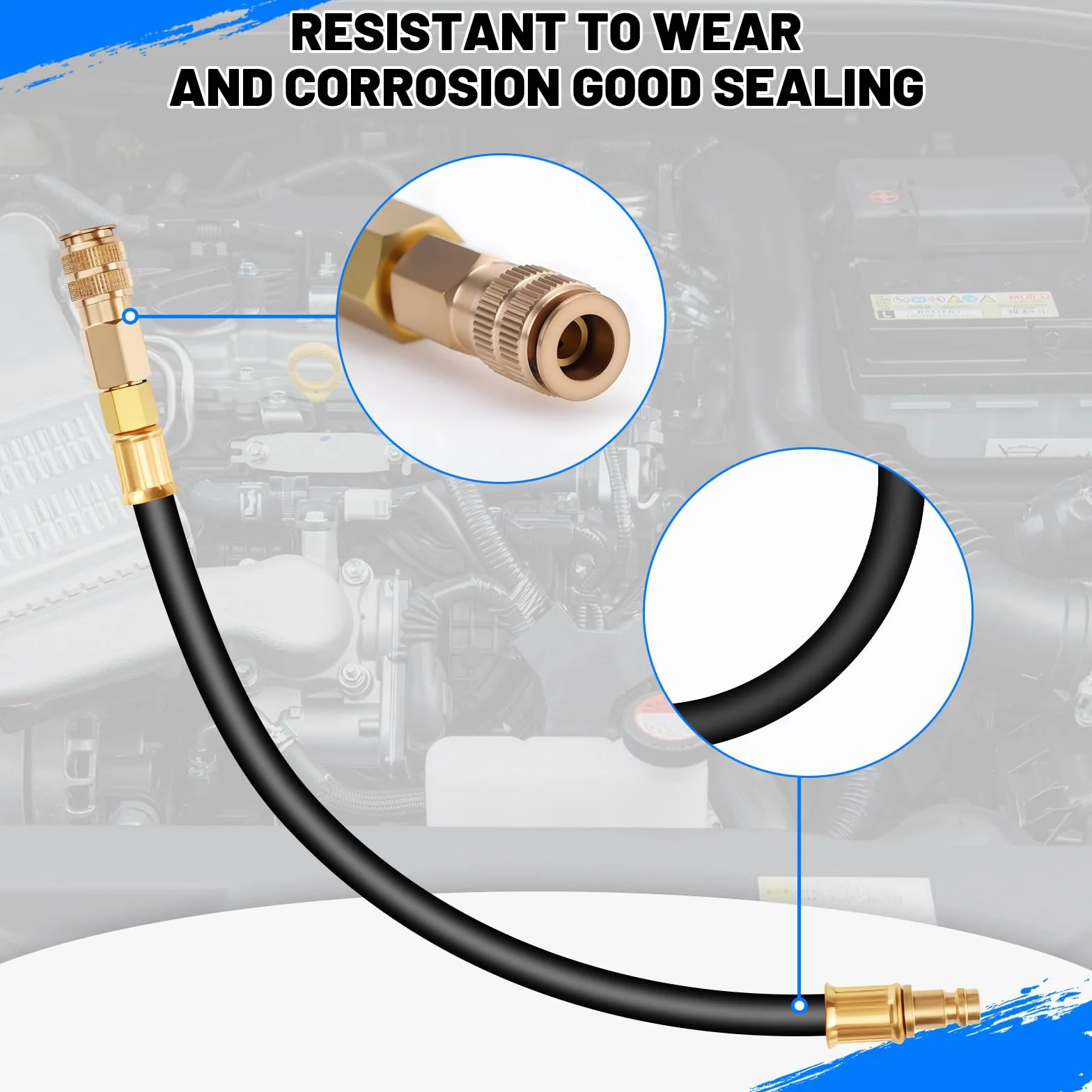 KAOLALI 46 Pezzi Tester di Compressione per Motori a Benzina e Diesel, Tester di Perdita di Pressione 0-725 psi, Testers Motore per Motori Diesel e Benzina HDi, TDCi, M24, M22, M20, M14, M12, M10, M8