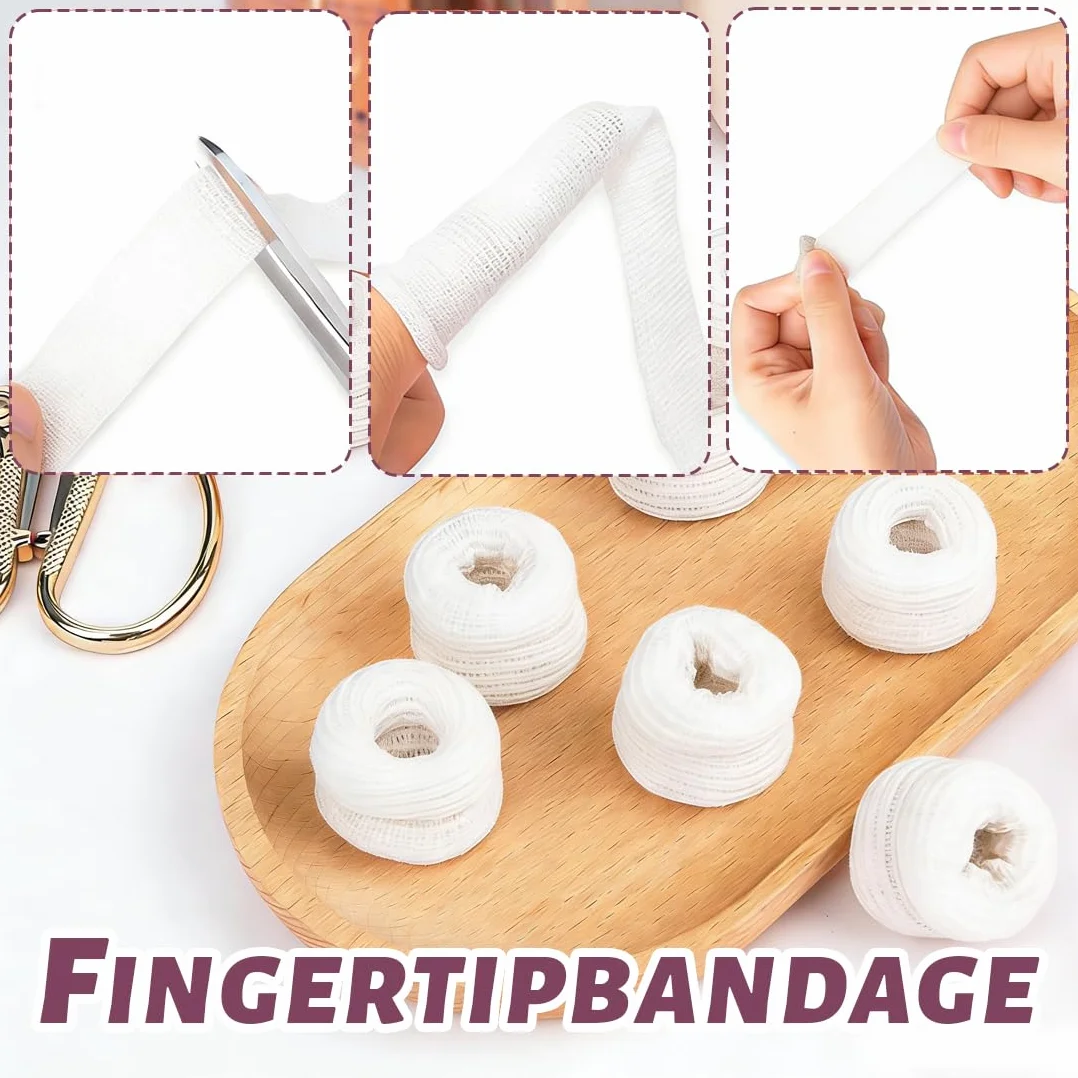 Benda Tubolare per Dita, Bendaggio Proteggi Dita Mano, Fascia Protettiva Traspirante (Bianco, 36 Pezzi)