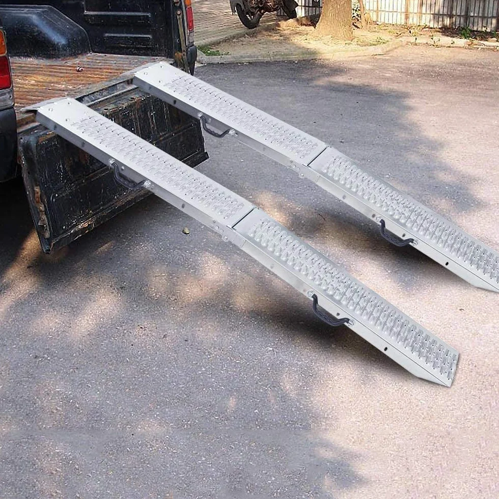 Bakaji Rampe di Carico Pieghevoli 400kg 180cm Acciaio Galvanizzato Antiscivolo per Moto Quad Auto