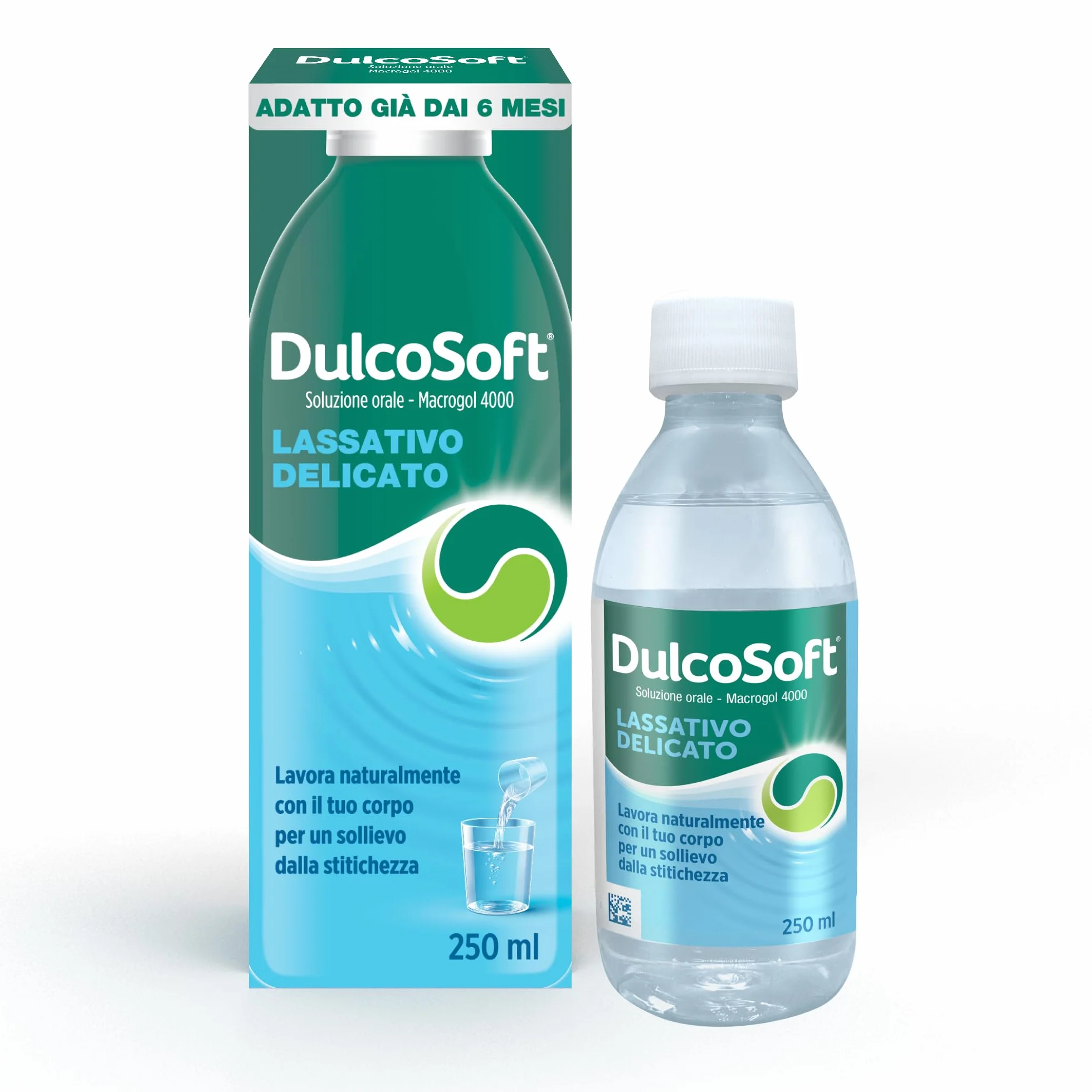 DulcoSoft Lassativo con Macrogol, Rimedi Stitichezza Adulti e Bambini - Soluzione Orale 250ml