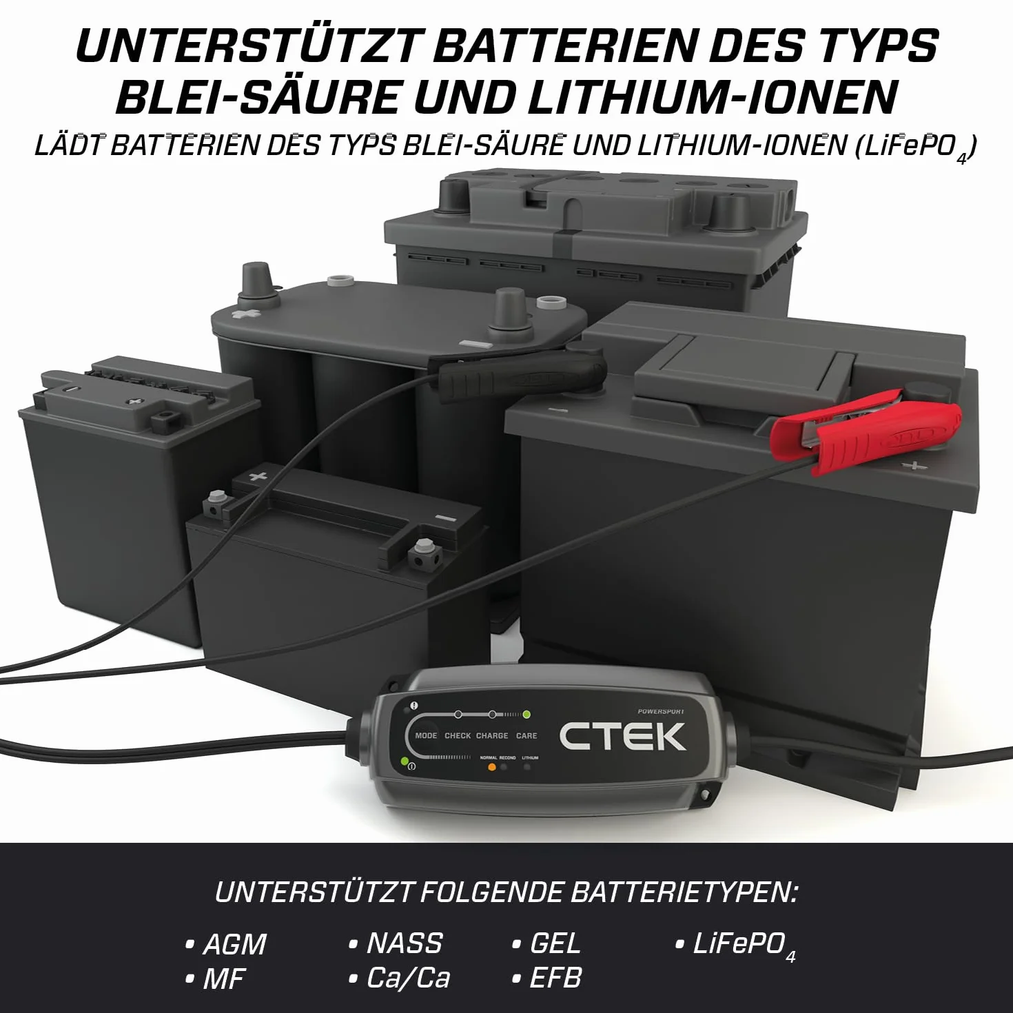 CTEK Caricabatterie per Auto Camion Moto 5Ah Protezione Cortocircuito 40-310