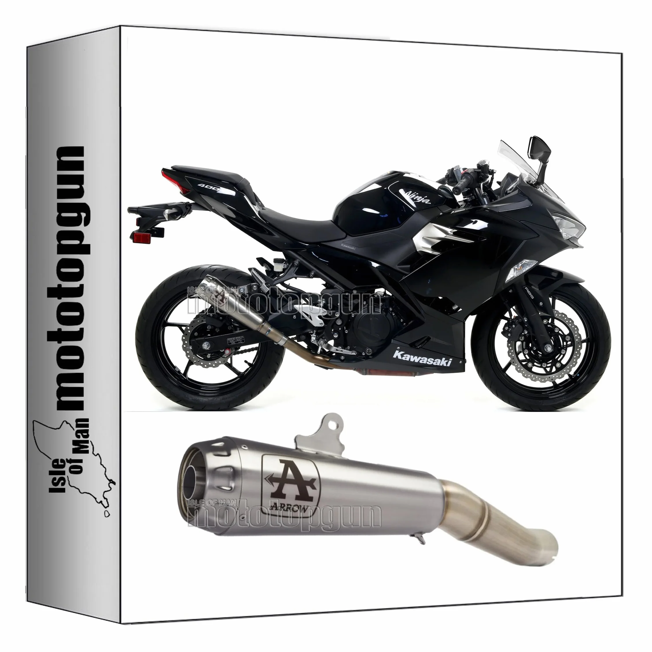 arrow 71874PRI scarico omologato pro-race nichrom compatibile con kawasaki ninja 400 2018 2019 2020 2021 mototopgun