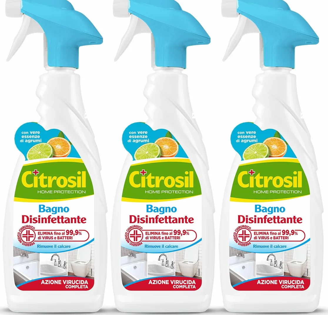Citrosil Sgrassatore Bagno Disinfettante, Azione Virucida, 650 ml x 3 Confezioni