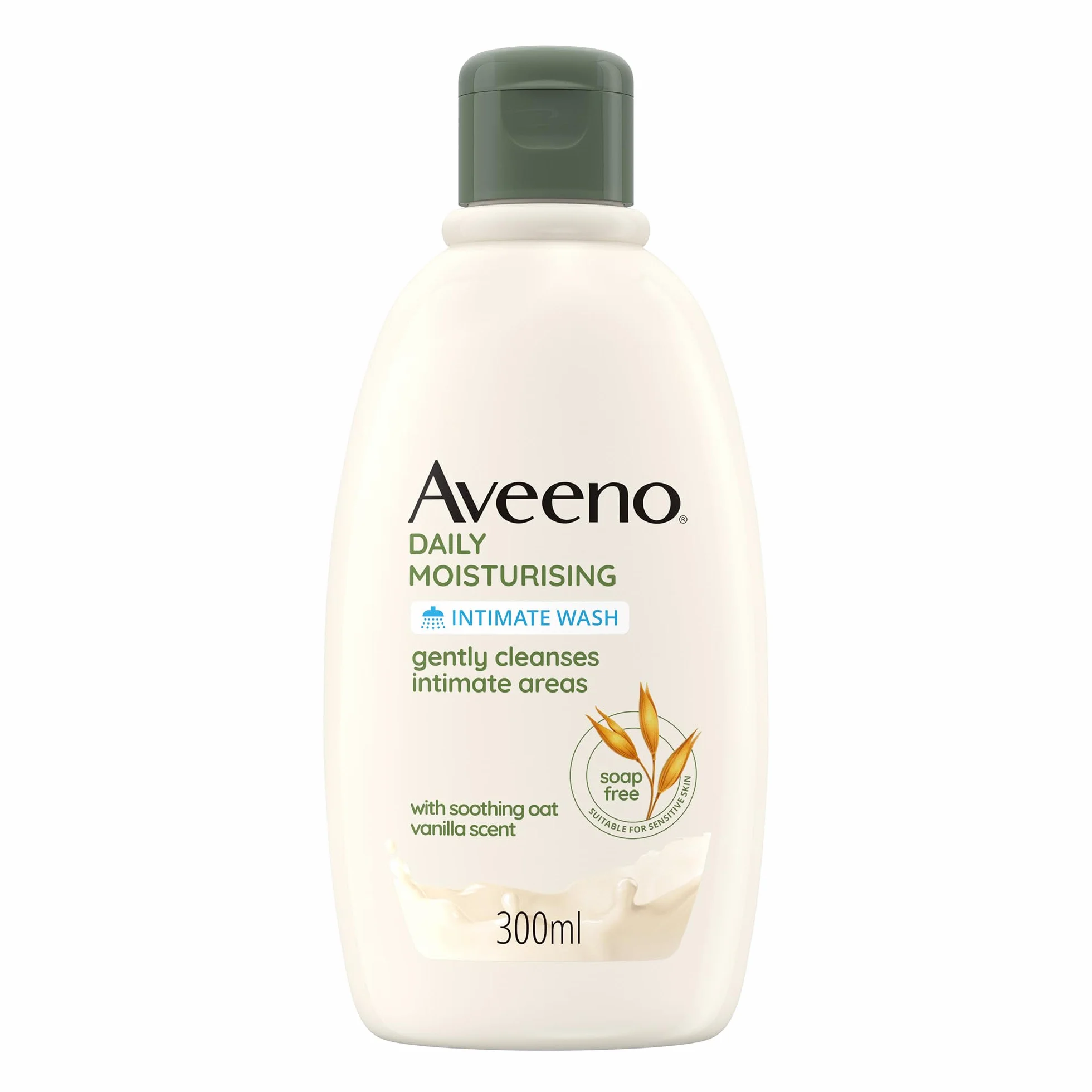 Aveeno Daily Moisturising Detergente Intimo Senza Sapone alla Vaniglia e Avena, 300 ml