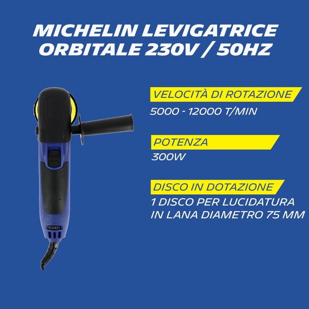 MICHELIN 8524 Lucidatrice orbitale 230V 300W per carrozzeria, diametro 75 mm