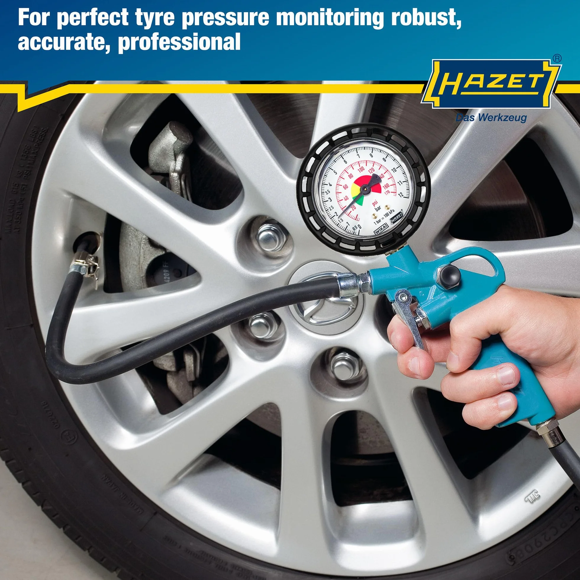 Hazet 9041-1 Strumento Per Controllo Pressione Pneumatici Argento